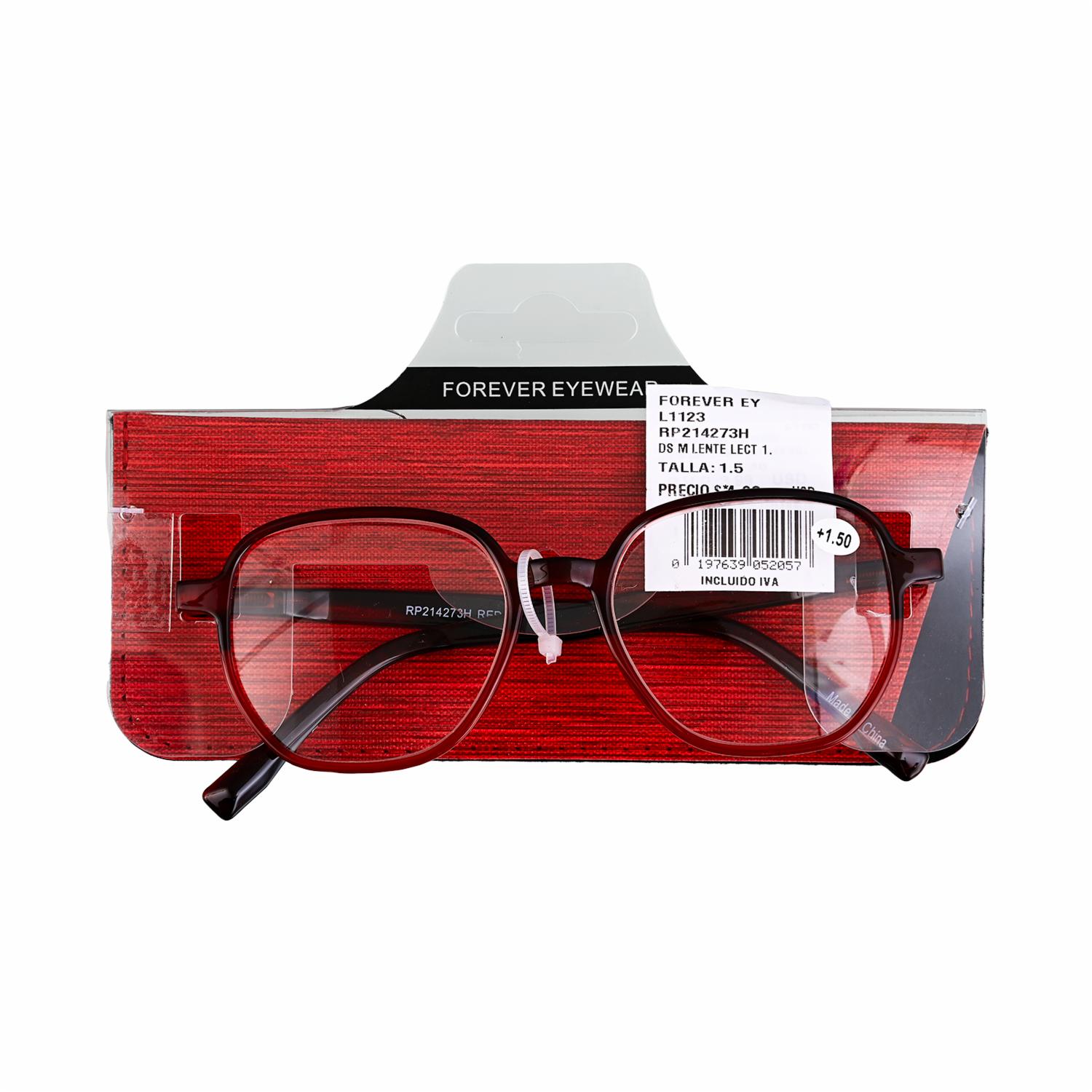 Lentes De Lectura Rojo FOREVER EYEWEAR Medida 1,50
