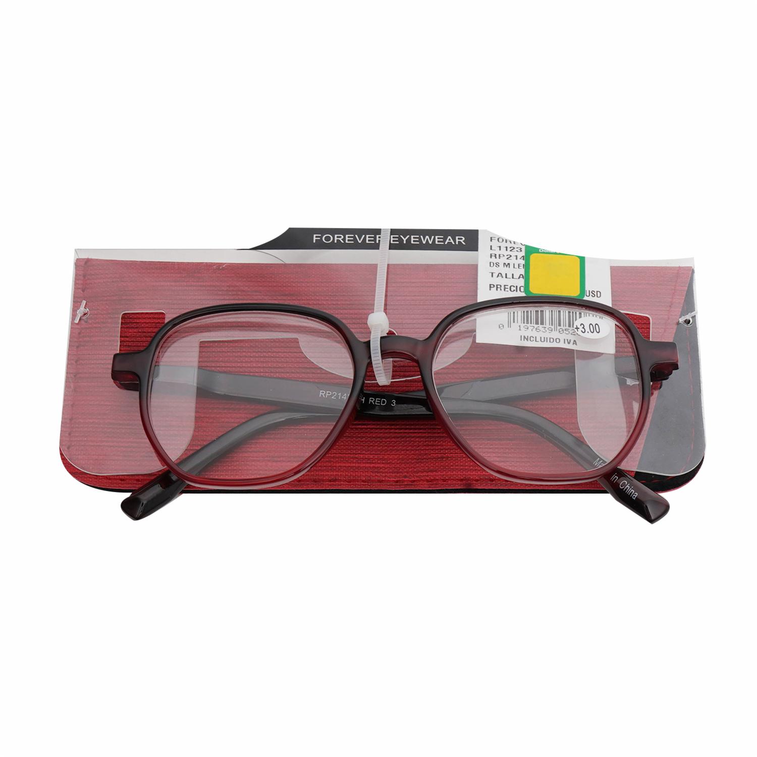 Lentes De Lectura Con Estuche Rojo FOREVER EYEWEAR Medida 3.00
