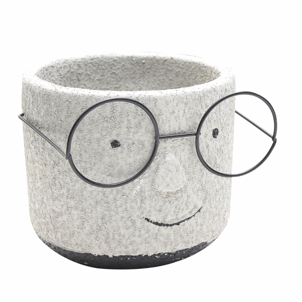 Maceta Diseño Cara Con Lentes LONSEN 13.5×12 Cm