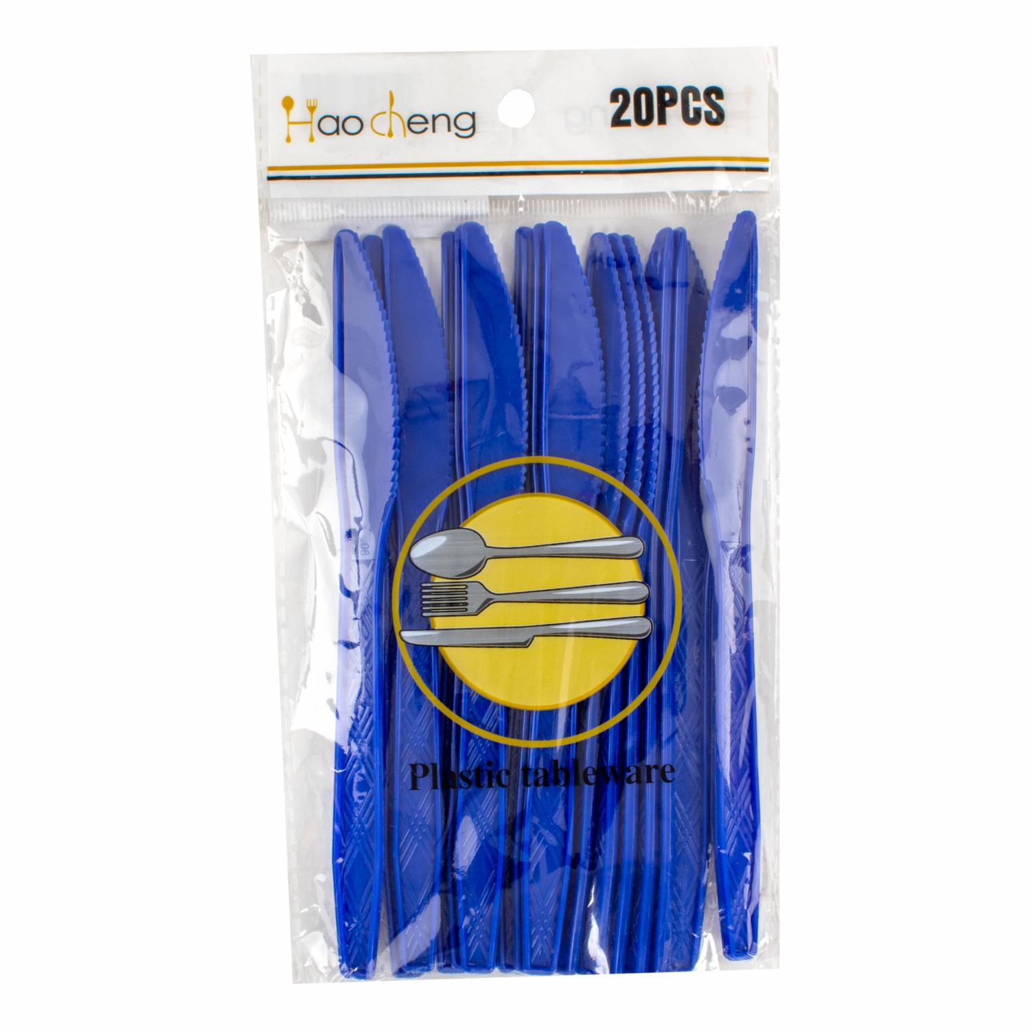 Cuchillos Plásticos Azul Oscuro PARTY X 20 Uds