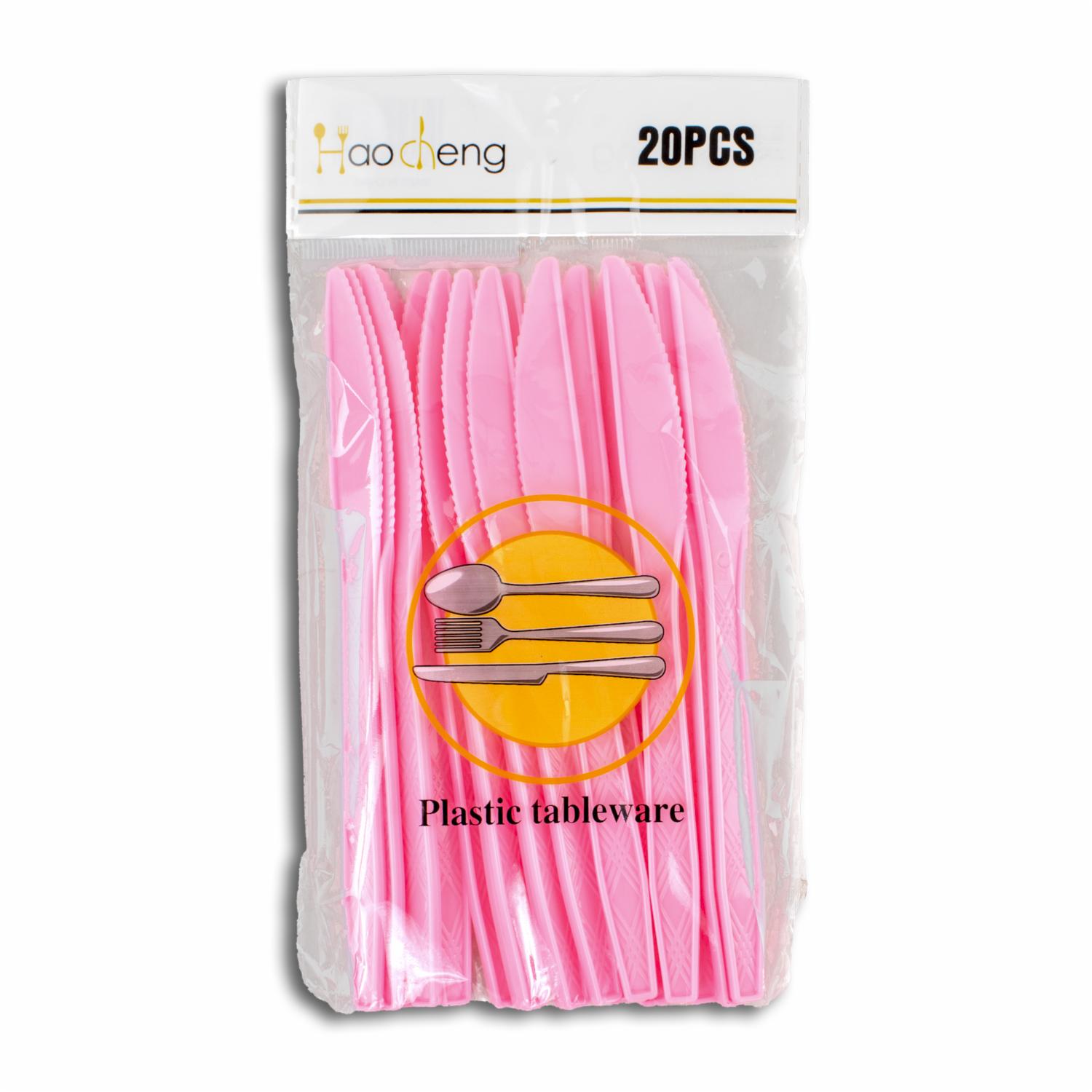 Cuchillo Plástico Rosado PARTY X 20 Uds