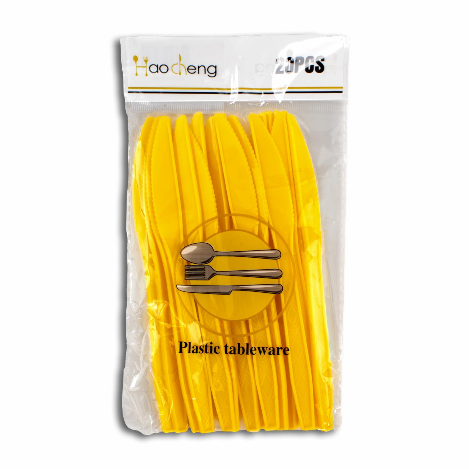 Cuchillo Plástico Amarillo PARTY X 20 Uds