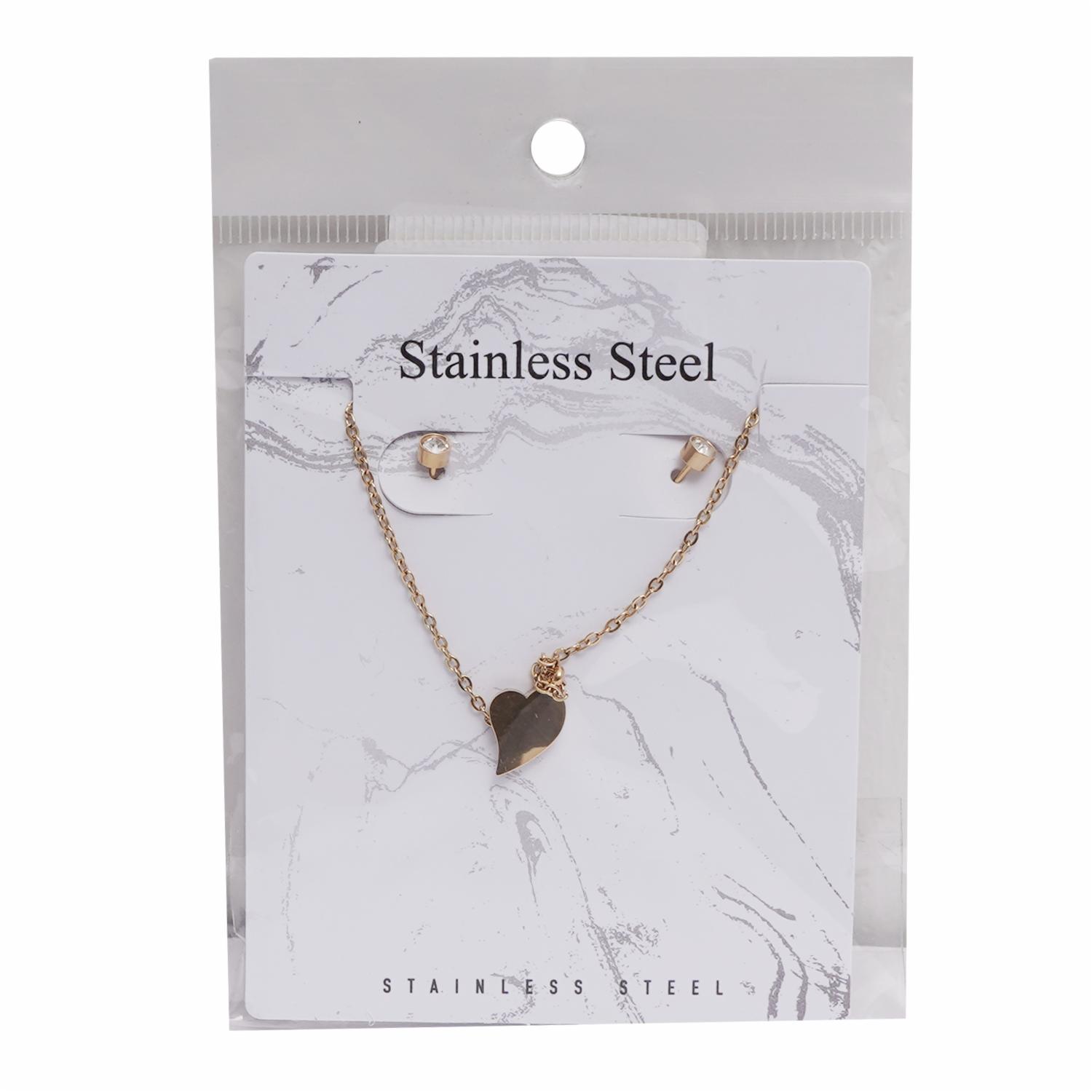 Juego De Bisutería Con Dije De  Corazón STAINLESS STEEL Set