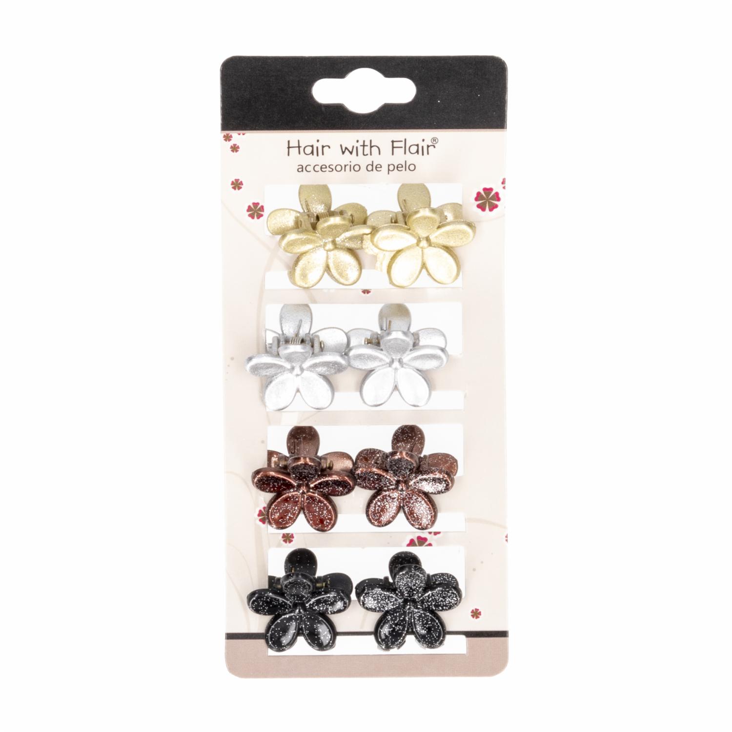 Vinchas De Cabello Tipo Clip De Flores HAIR WITH FLAIR X8 Uds