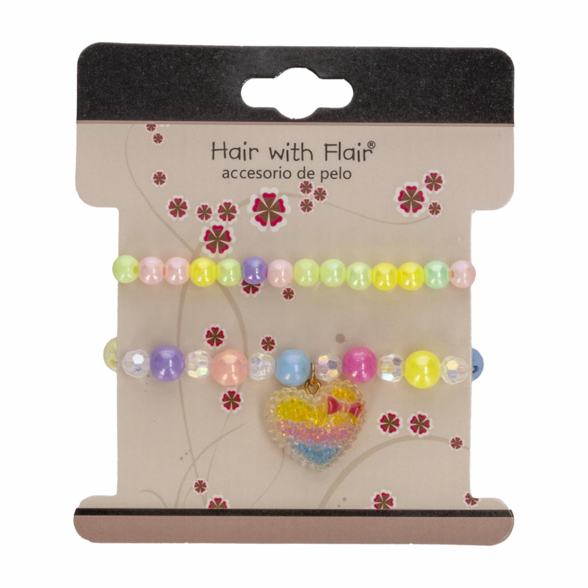 Pulseras De Niñas Con Perlitas HAIR WITH FLAIR X2 Uds