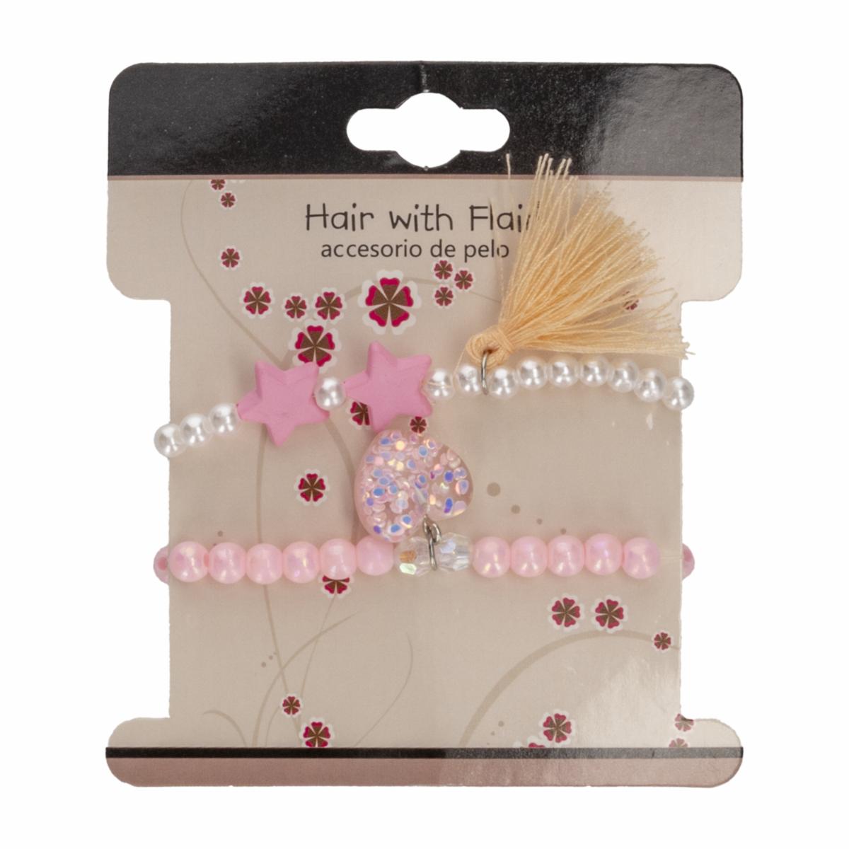 Pulseras De Niñas Con Corazón HAIR WITH FLAIR X2 Uds