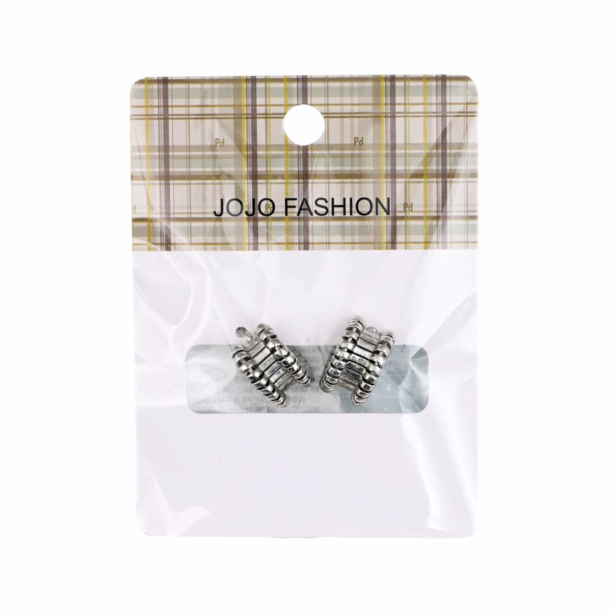 Aretes Para Dama Argolla Plateada JOJO FASHION Gruesa