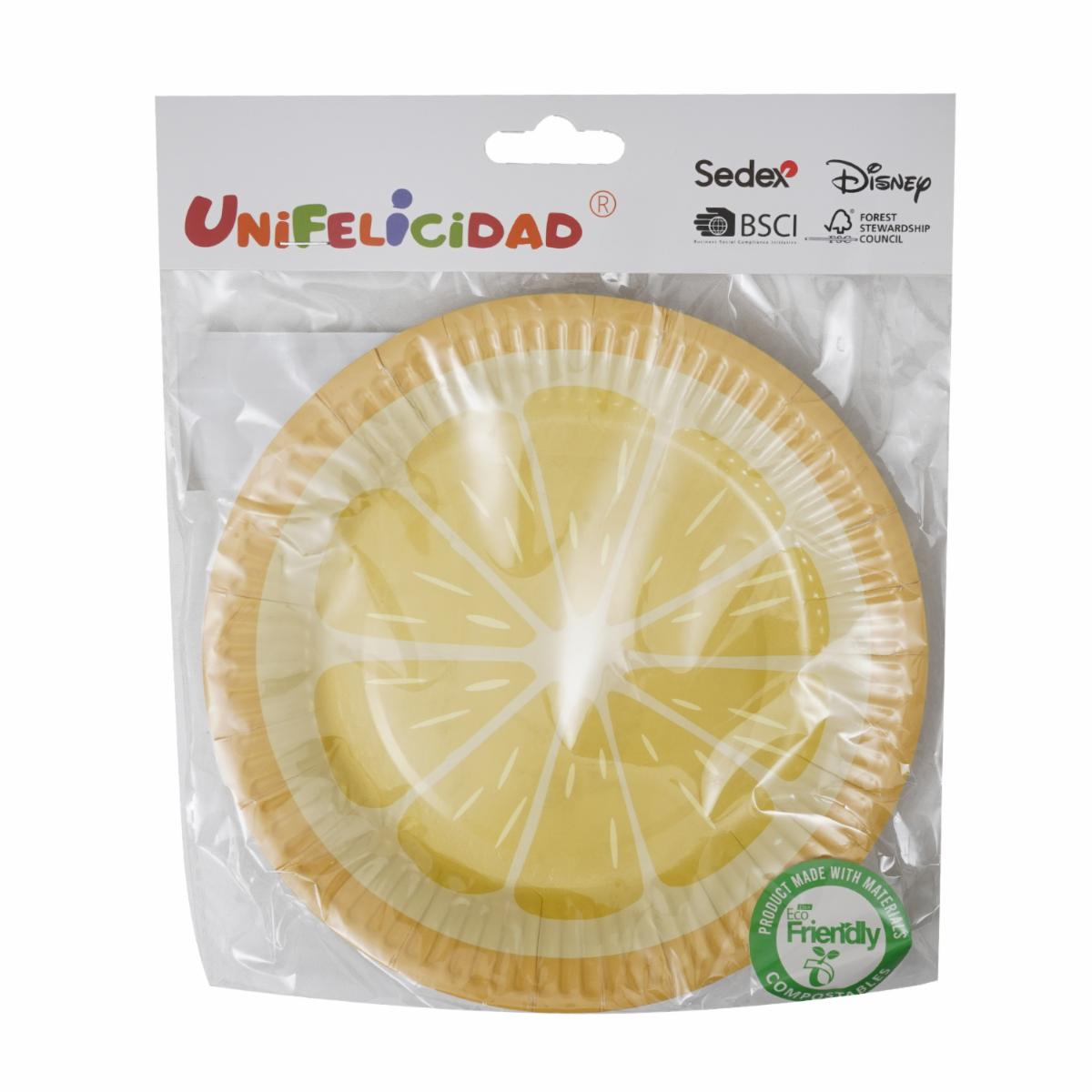 Plato Limón UNIFELICIDAD X 10 Uds