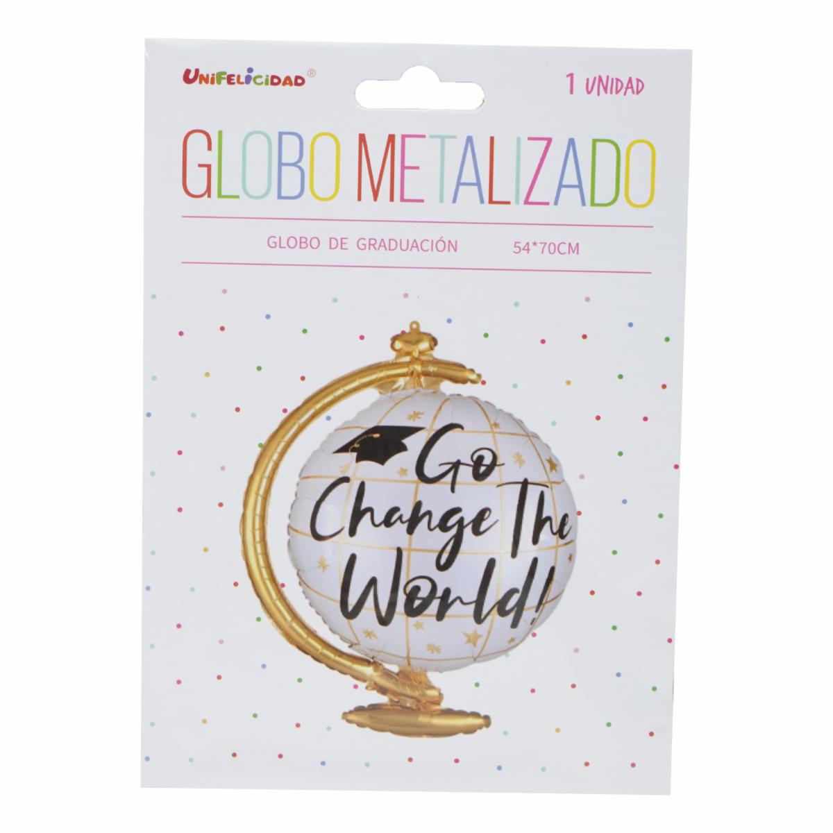 Globo Graduación Go Change The World UNIFELICIDAD 54 X 70 Cm