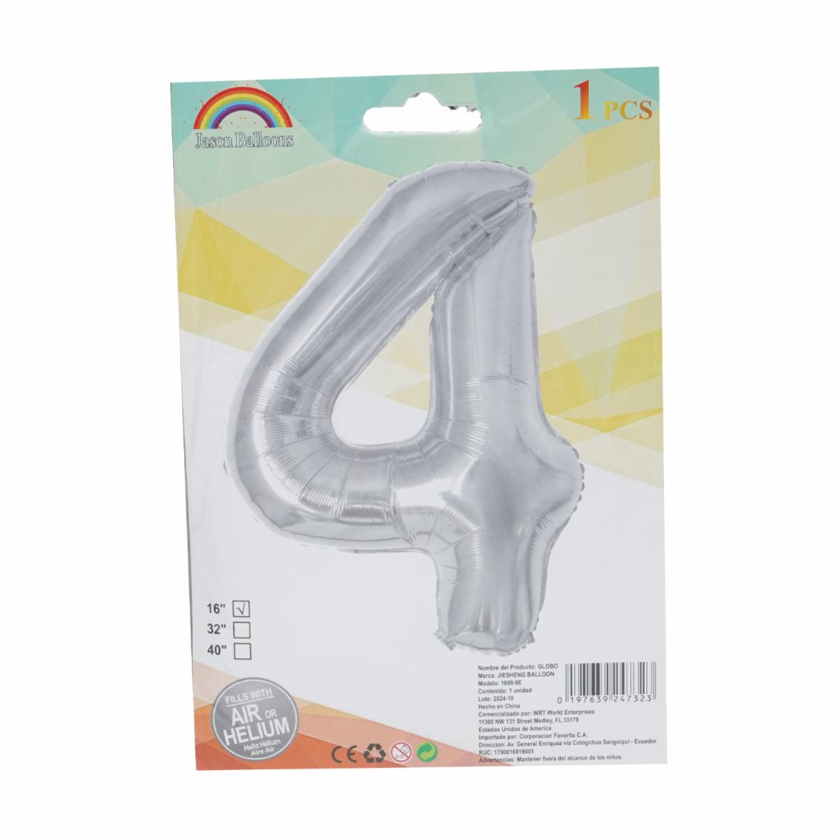 Globo Plateado JASON BALLOONS N°4