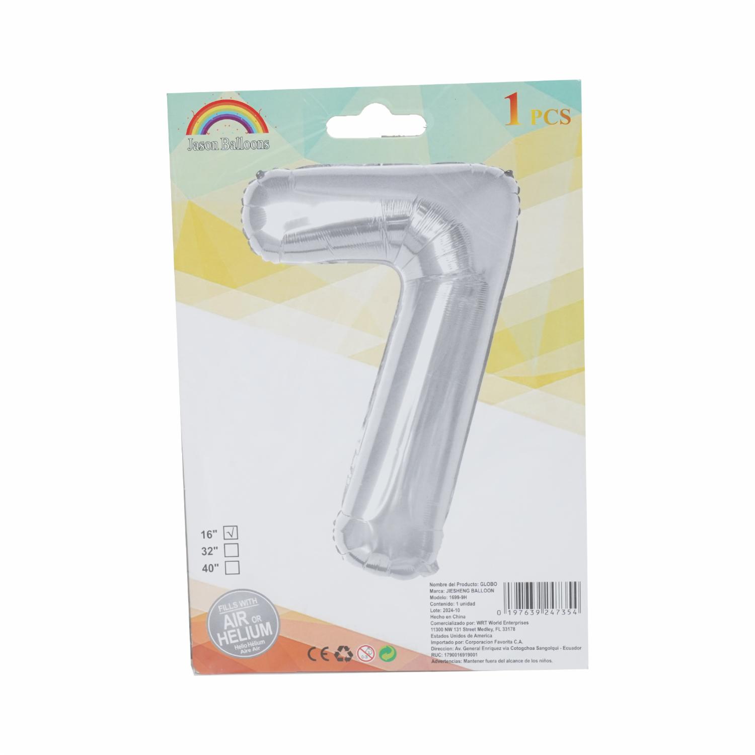 Globo Plateado JASON BALLOONS N°7