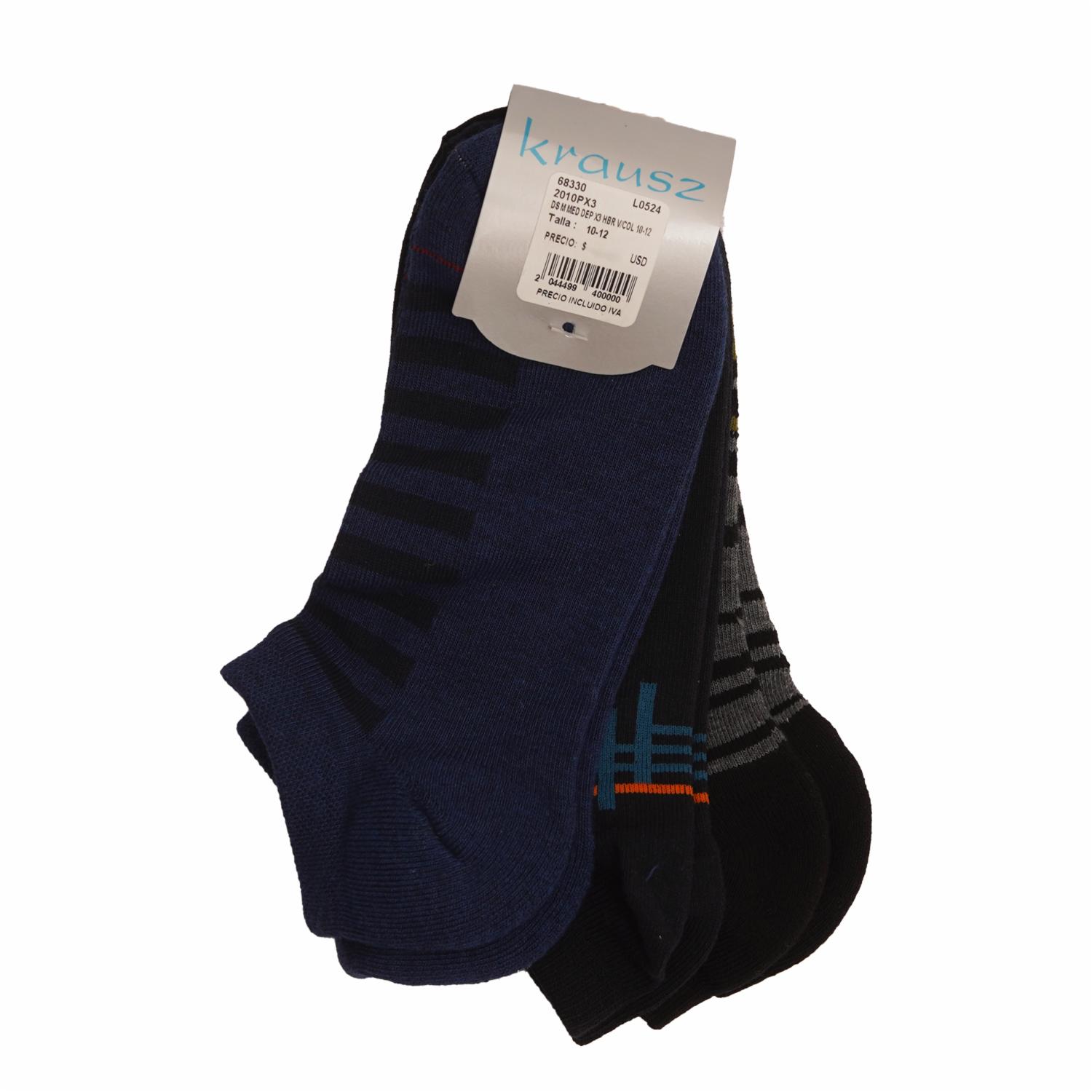 Medias Deportivas X 3 Uds KRAUSZ Talla 10 – 12