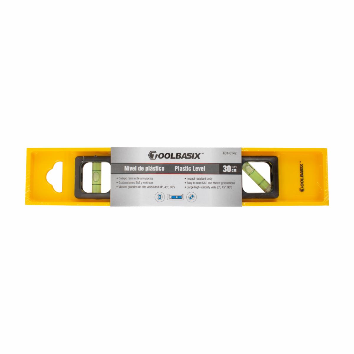 Nivel Para Ferretería Plástico De 12″ TOOLBASIX Unidad