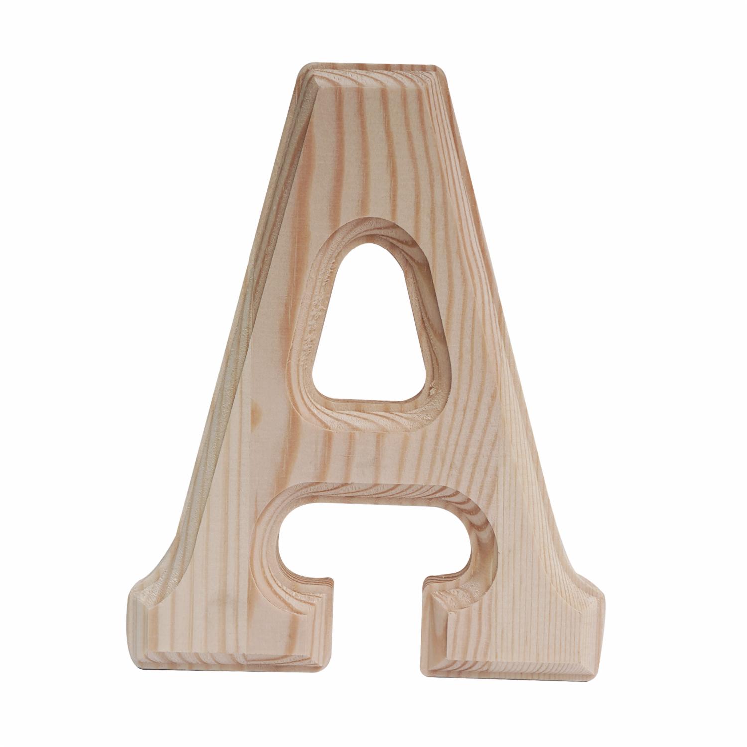 Letra A De Madera Natural LPS 6″