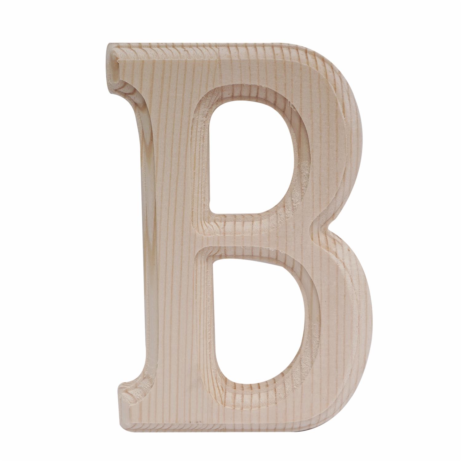 Letra B De Madera Natural LPS 6″