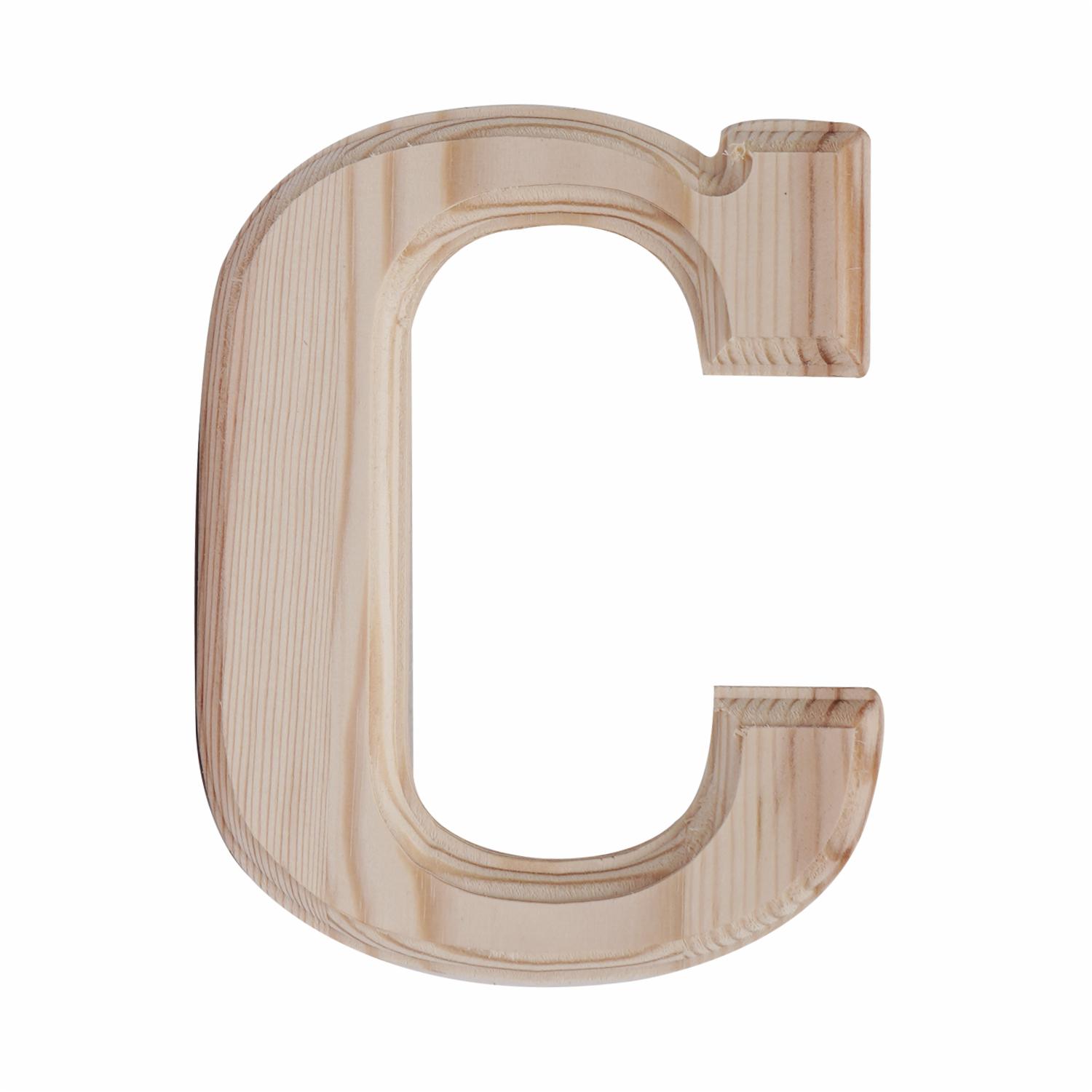 Letra C De Madera Natural LPS 6″