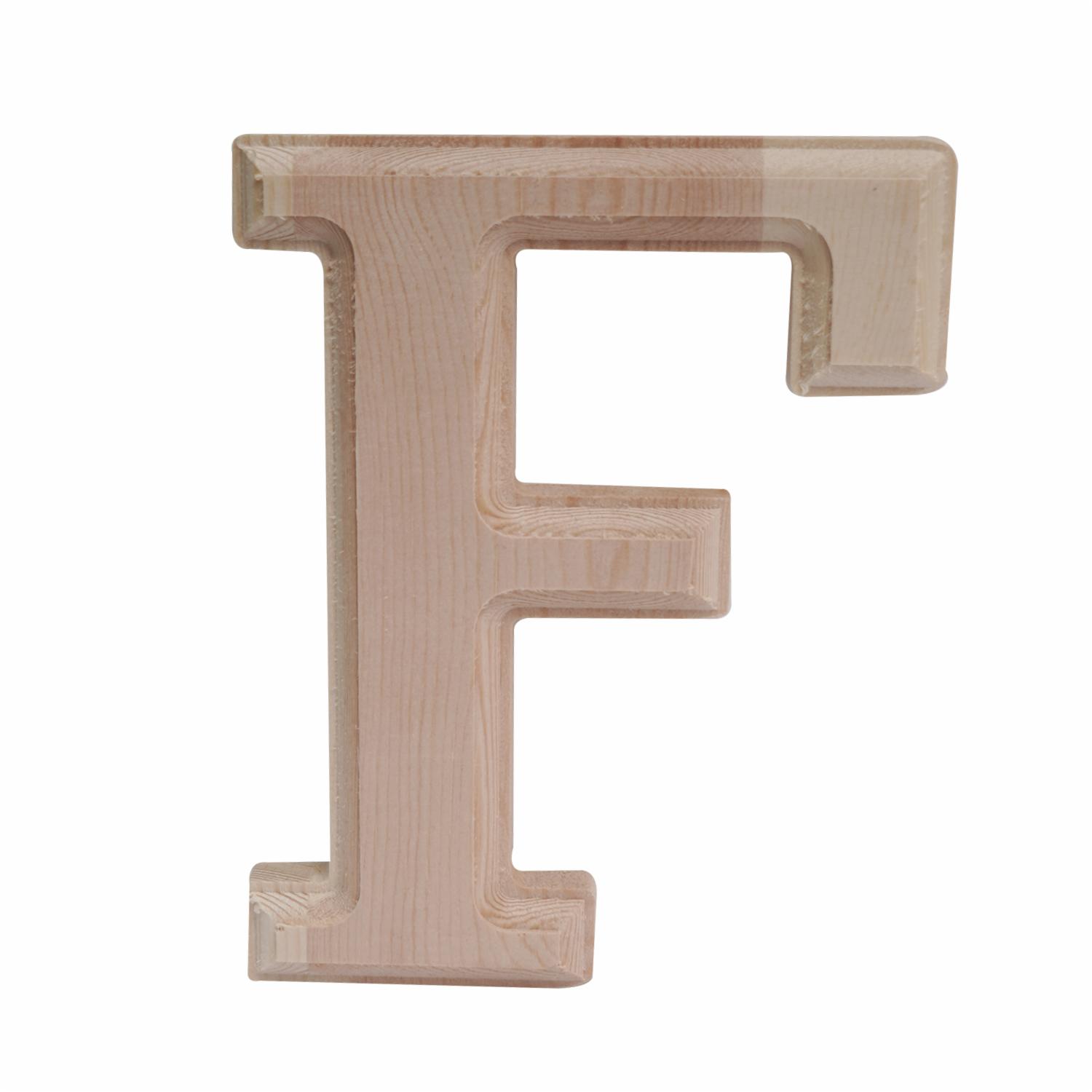 Letra F De Madera Natural LPS 6″