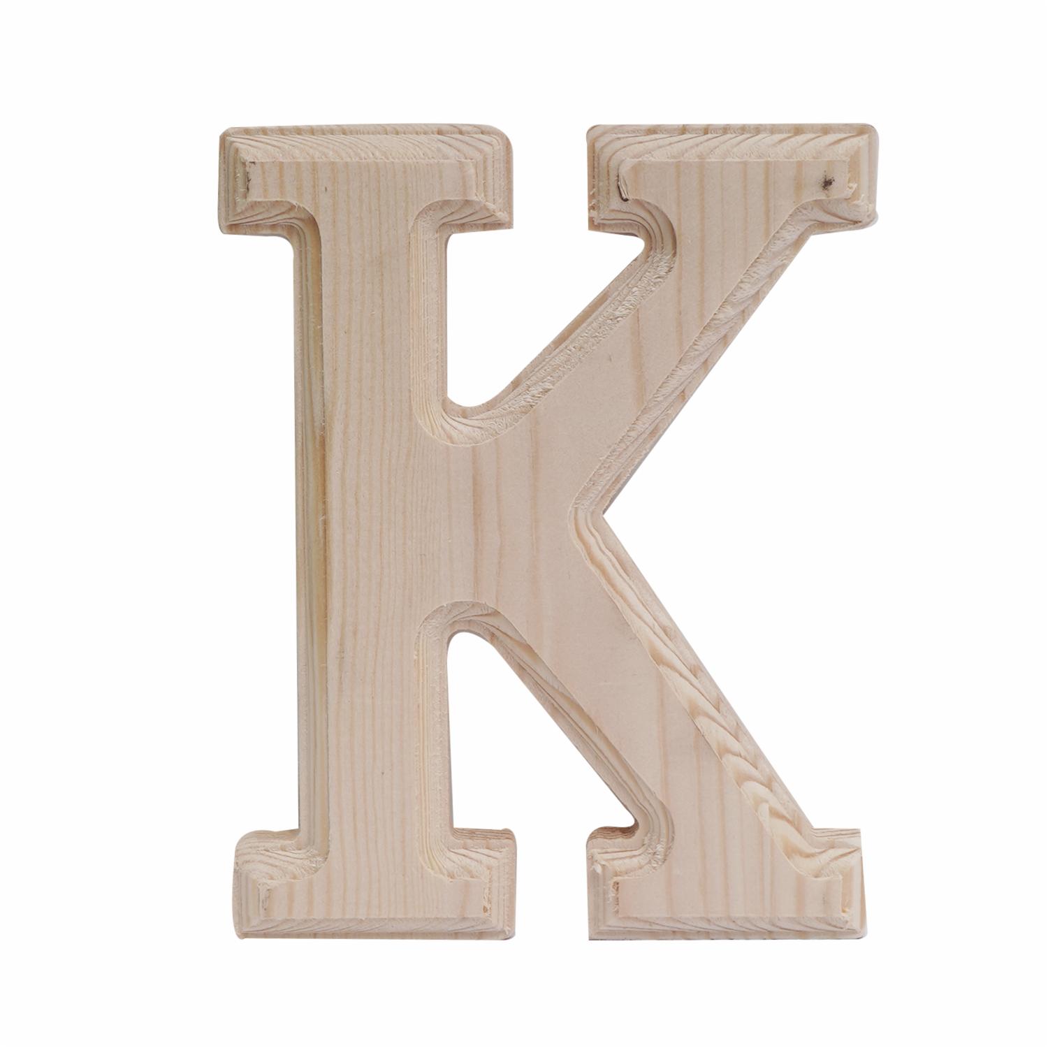 Letra K De Madera Natural LPS 6″