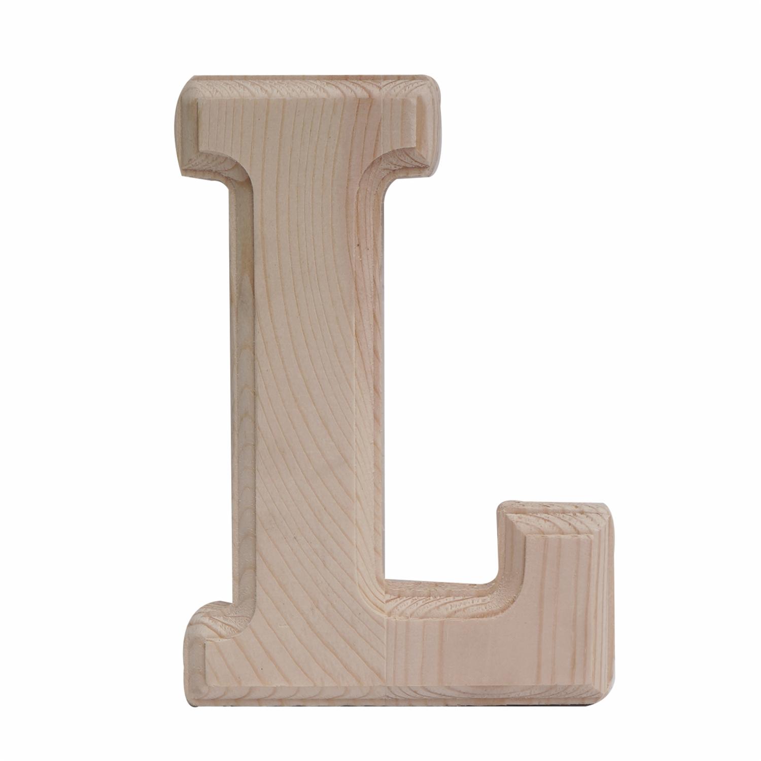 Letra L De Madera Natural LPS 6″