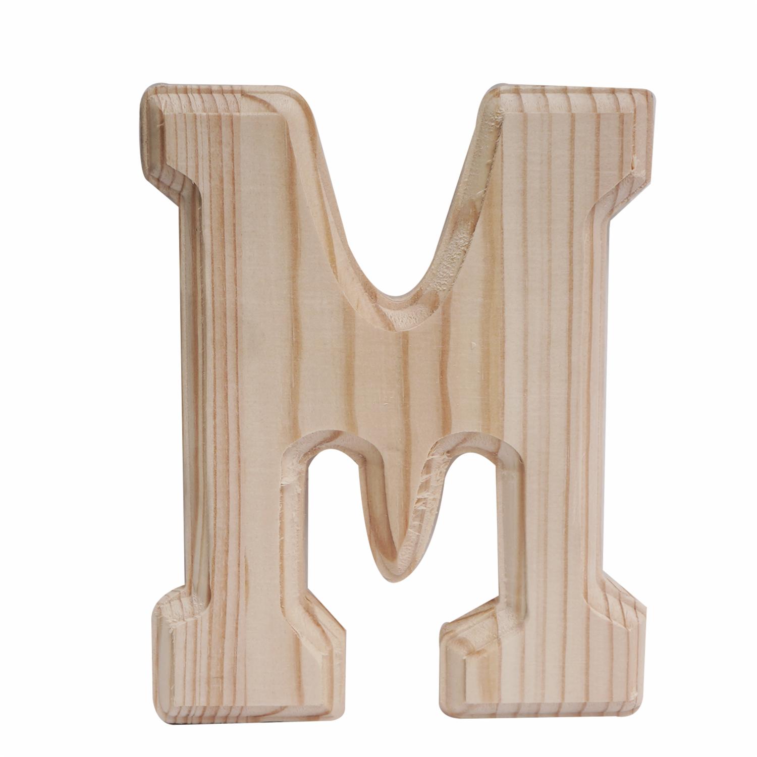 Letra M De Madera Natural LPS 6″