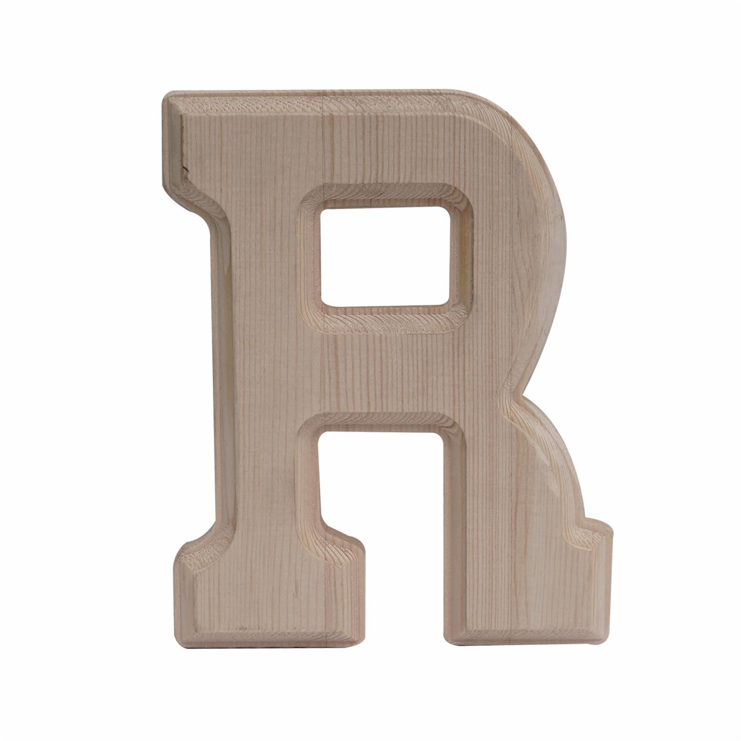 Letra R De Madera Natural LPS 6″