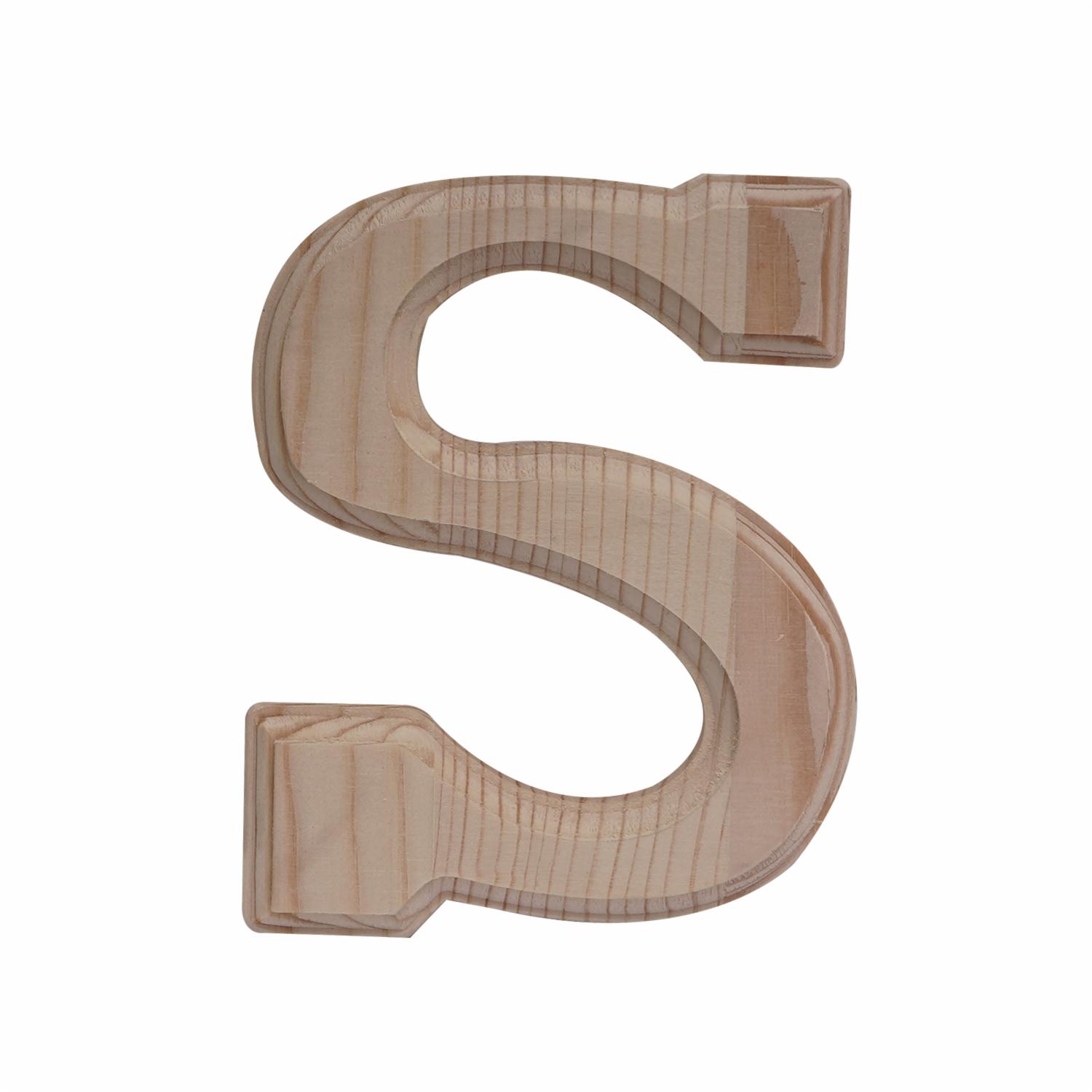Letra S De Madera Natural LPS 6″
