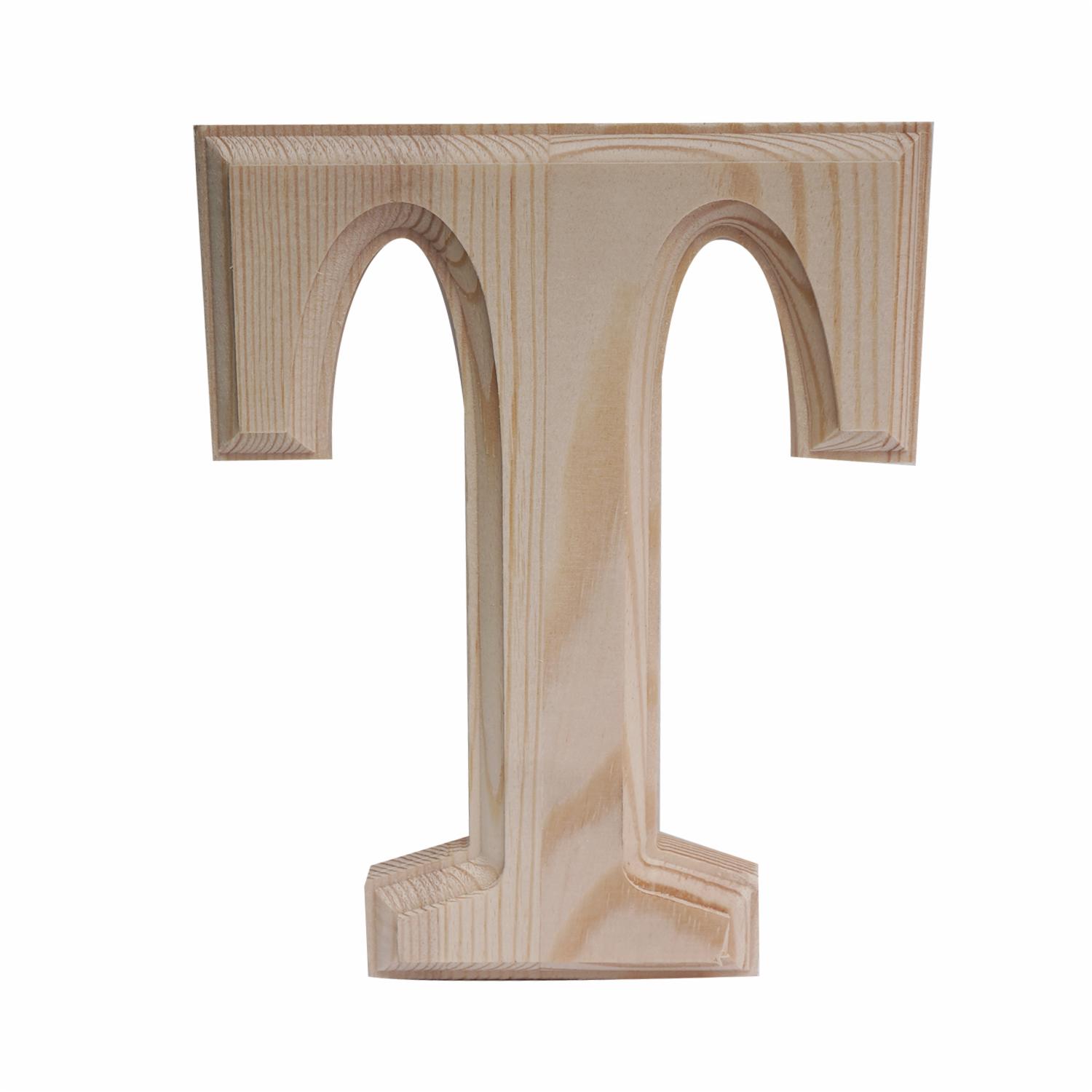 Letra T De Madera Natural LPS 6″