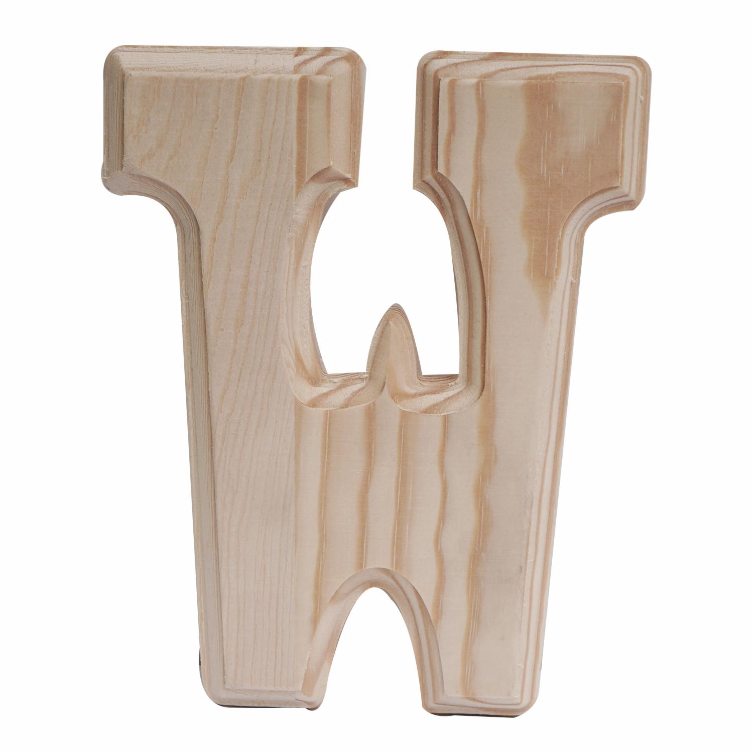 Letra W De Madera Natural LPS 6″
