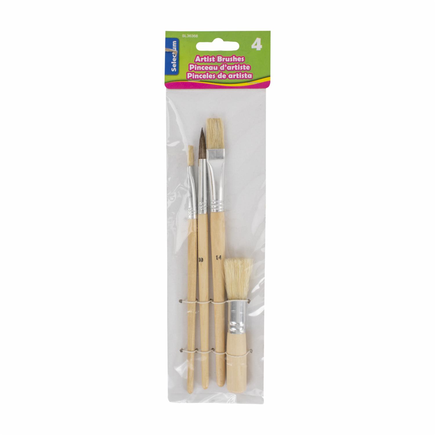 Pinceles Para Arte Tipos Variados LPS Pack X 4 Uds