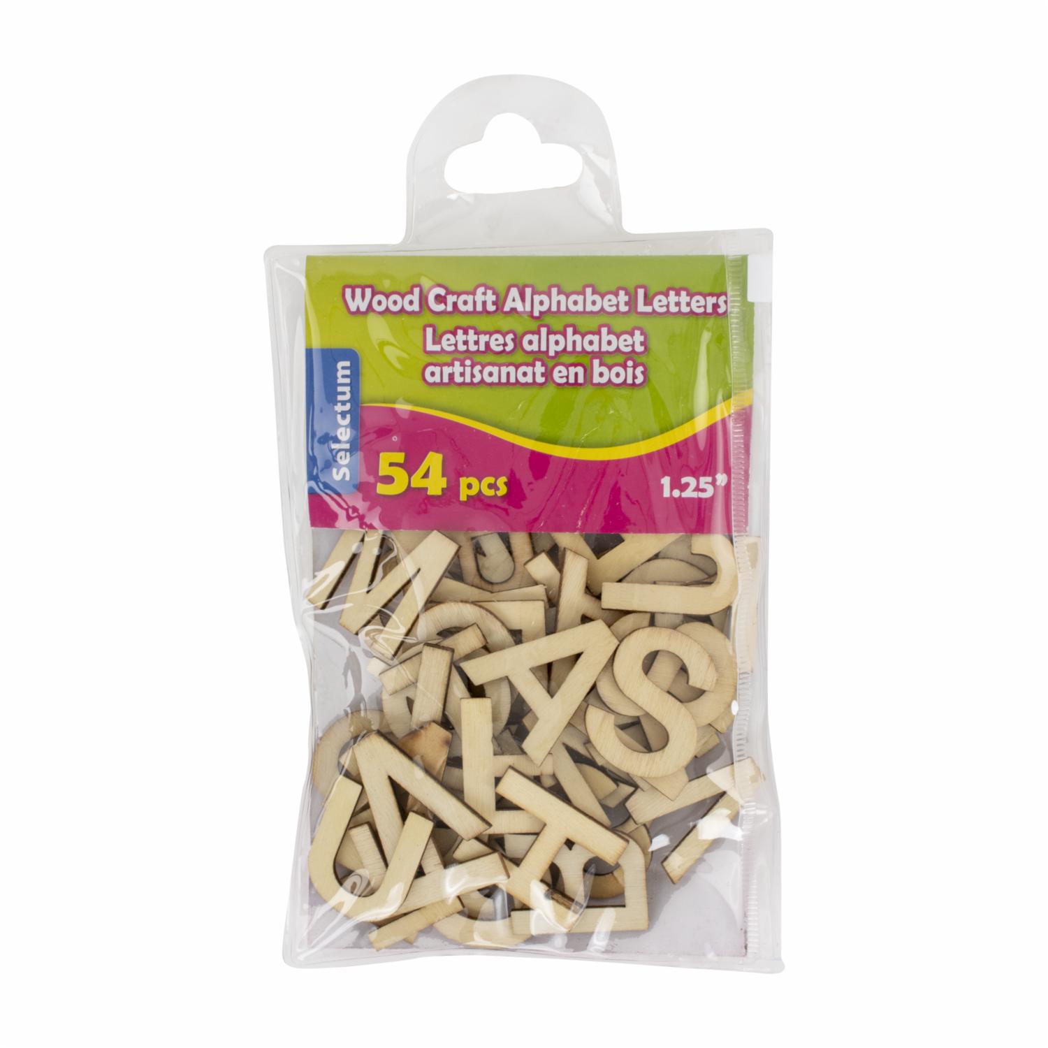 Letras De Madera Para Manualidades De 1,25″ LPS Pack X 54 Uds