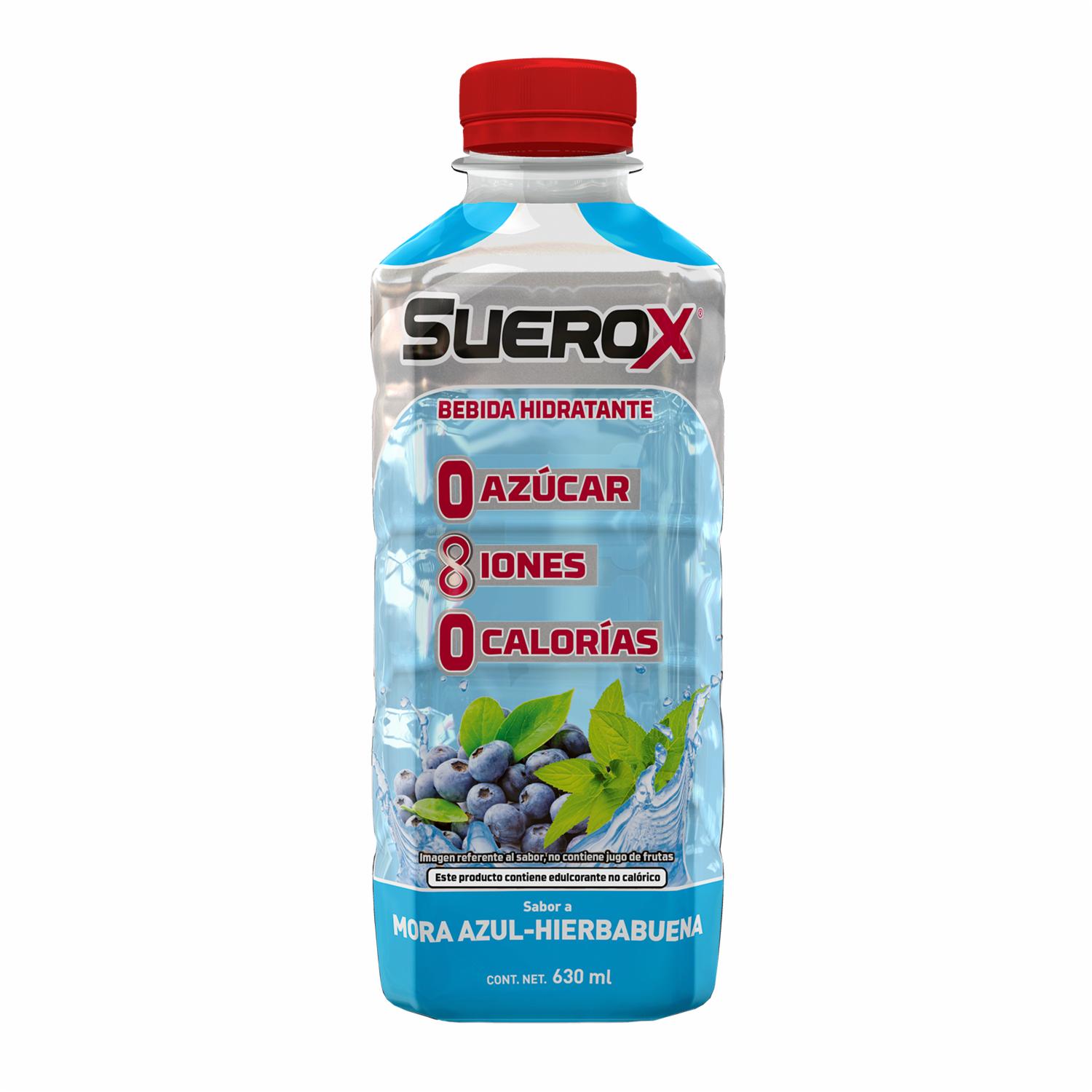 Bebida Hidratante Sabor A Mora Azul 0 Azúcar 0 Calorías SUEROX 630 Ml
