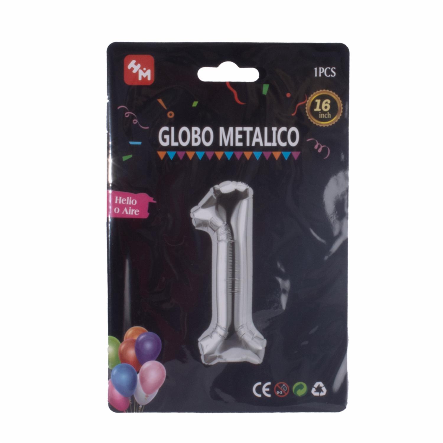 Globo Aluminio Plata N1 16″ IMPORTADORA CUMPLEAÑOS Funda