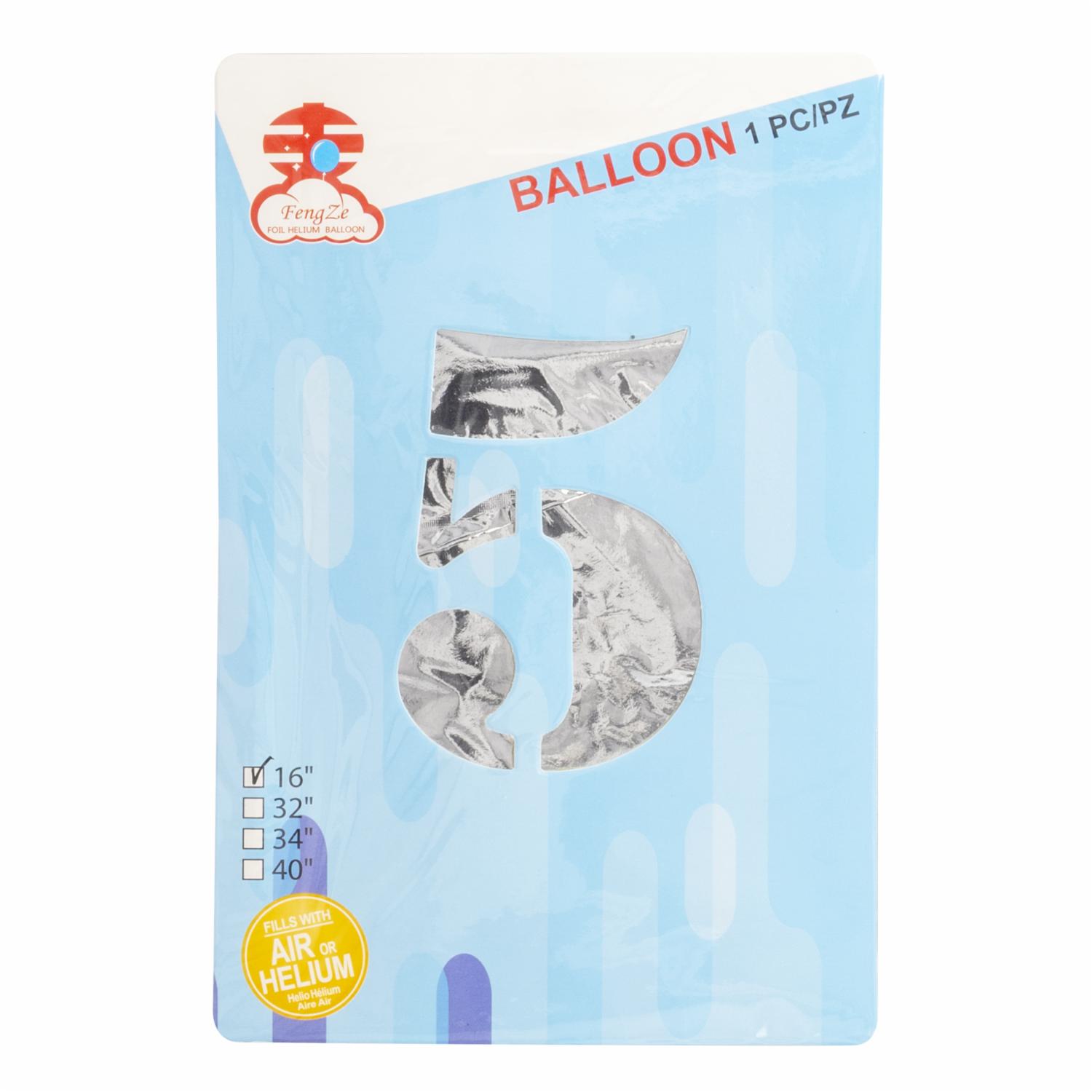 Globo Aluminio Plata N5 IMPORTADORA CUMPLEAÑOS 16″