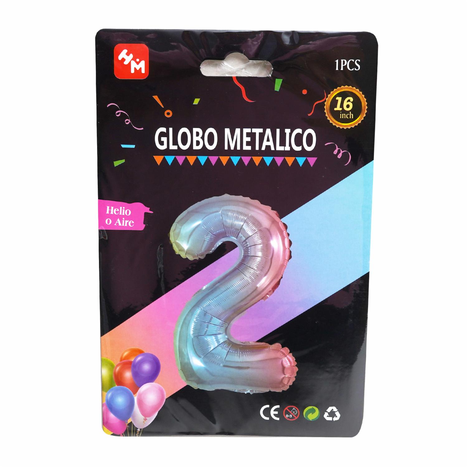 Globo Metálico Multicolor Nro. 2 IMPORTADORA CUMPLEAÑOS 16″
