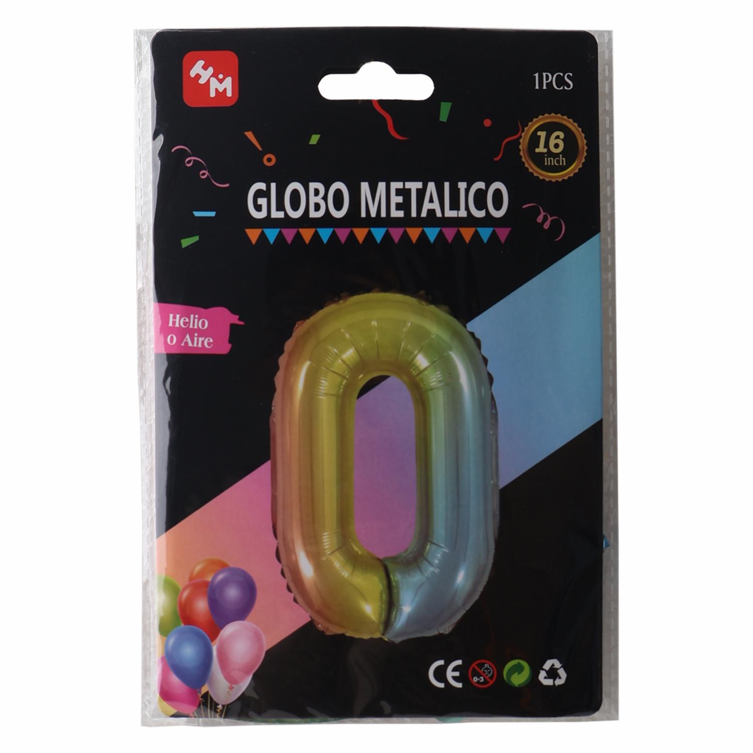 Globo Metálico Multicolor Nro. 0 IMPORTADORA CUMPLEAÑOS 16″