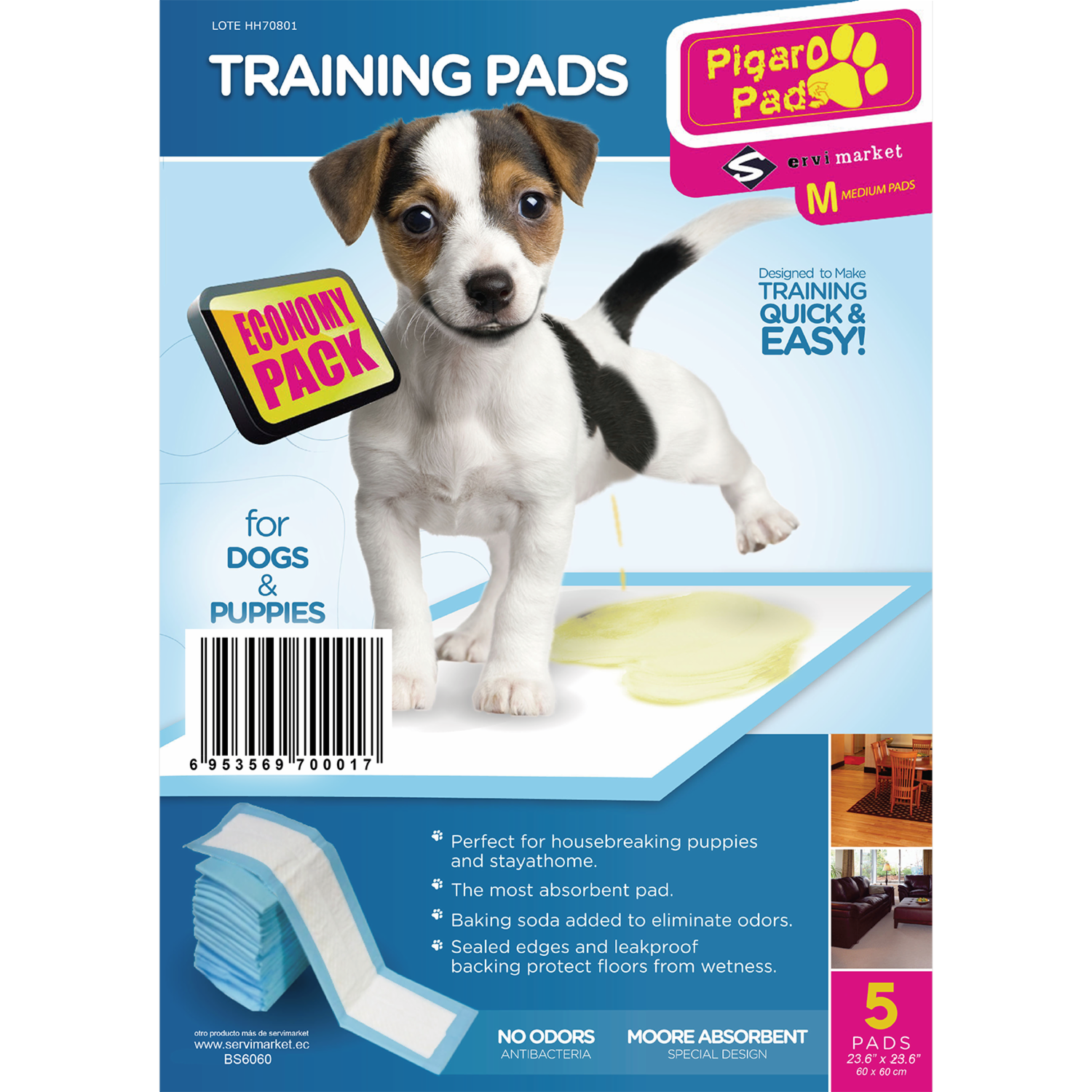 Pads De Entrenamiento Para Mascota Mediano PIGARO PADS X5 Uds