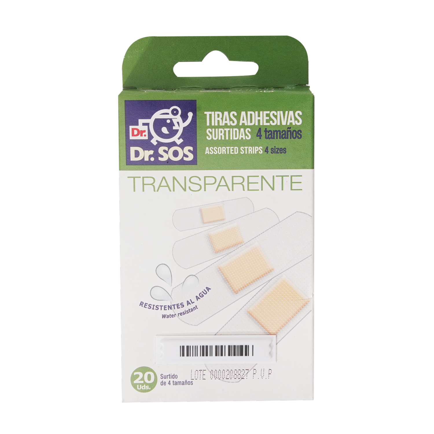 Tiras Adhesivas Surtidas Trasnparentes DR.SOS X 20 Uds