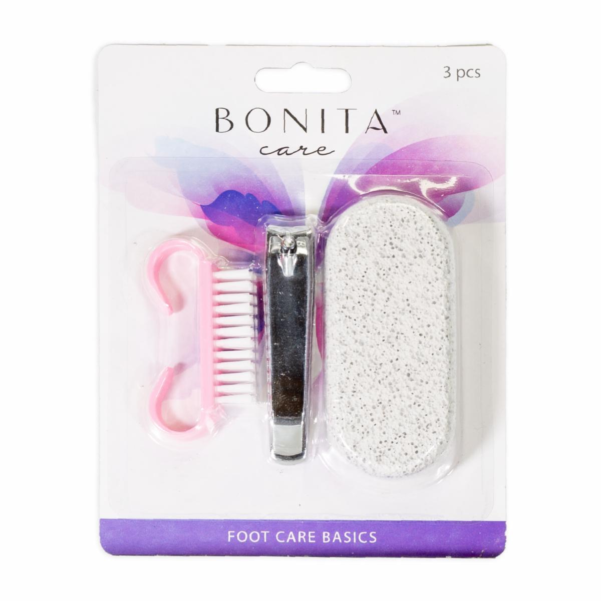 Kit De Manicure Para Pies Accesorios Cortador Cepillo Y Piedra BONITA CARE 1 x 3 Uds