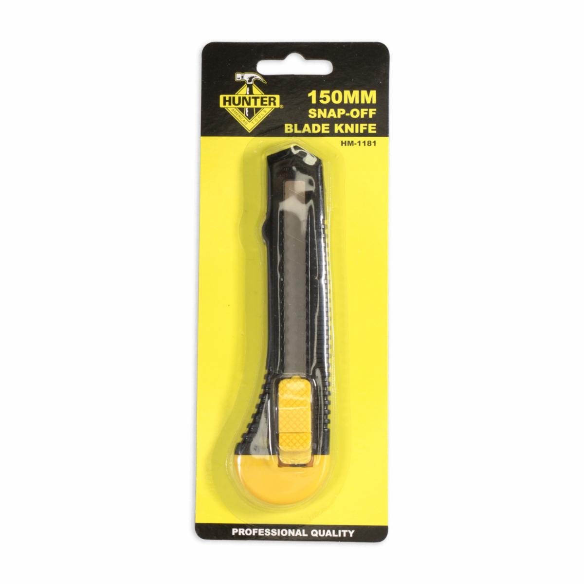 Estilete Plástico Color Amarillo Y Negro HUNTER 150 Mm