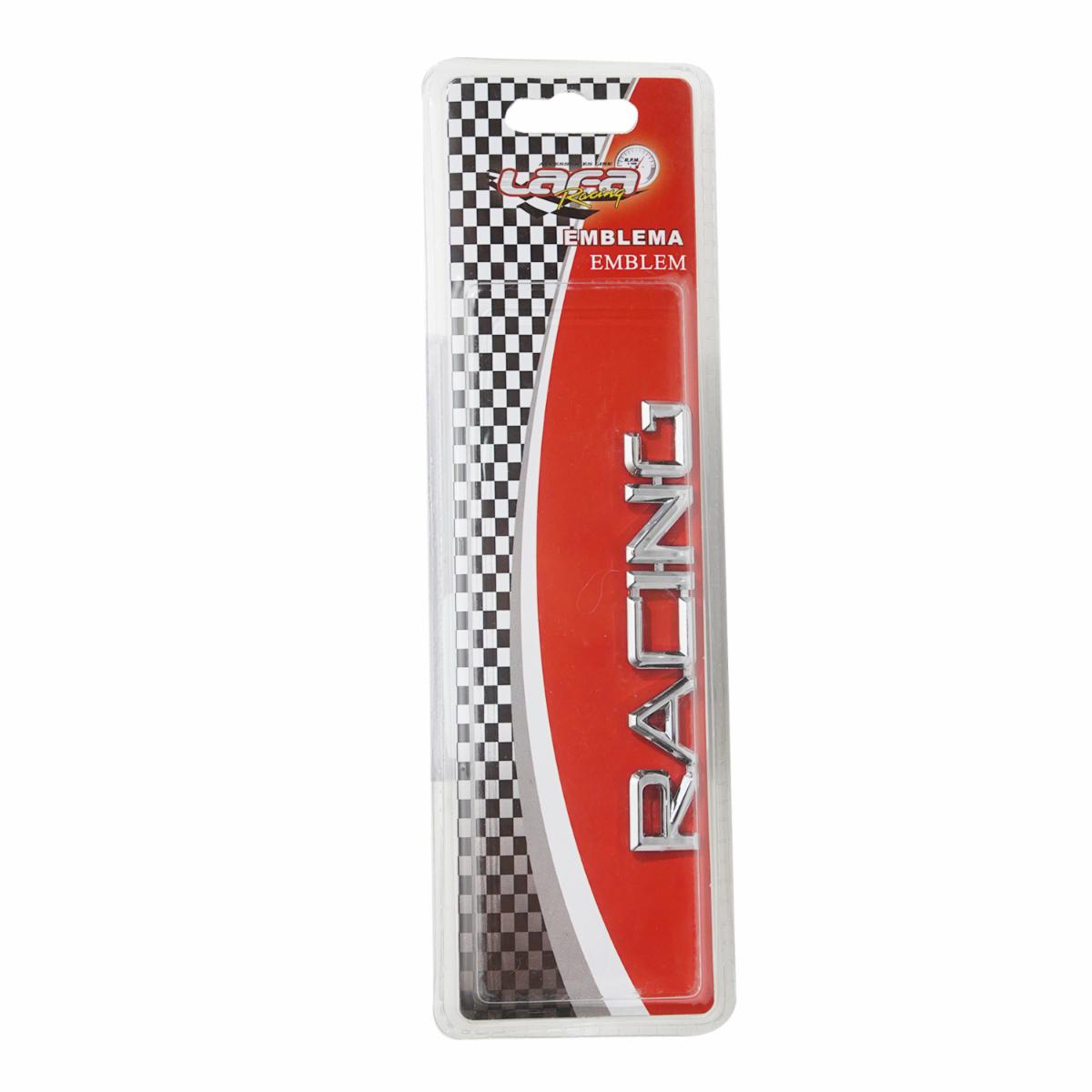 Emblema Automotriz Cromado Racing LAFA Unidad