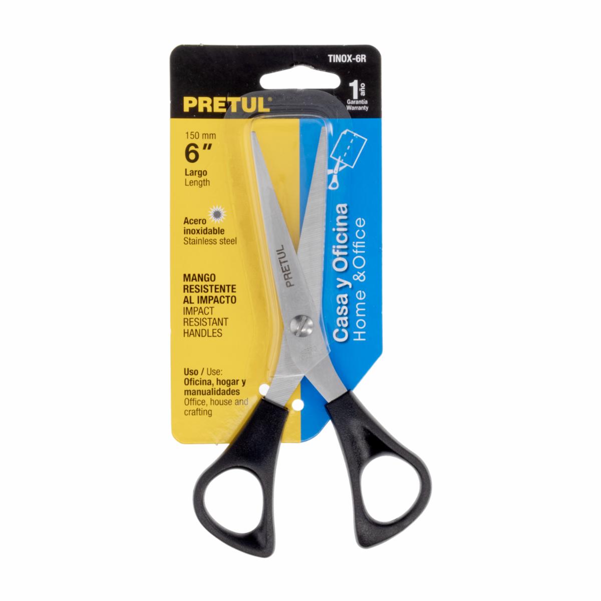 Tijera De Acero Inoxidable Negra PRETUL 6″