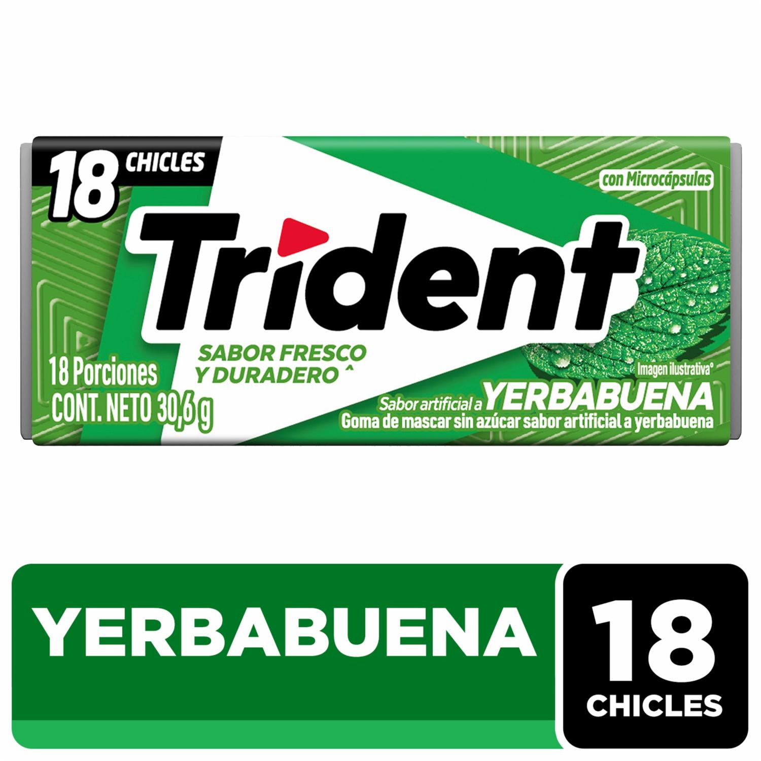 Chicles Sabor A Yerbabuena TRIDENT 30.60 G