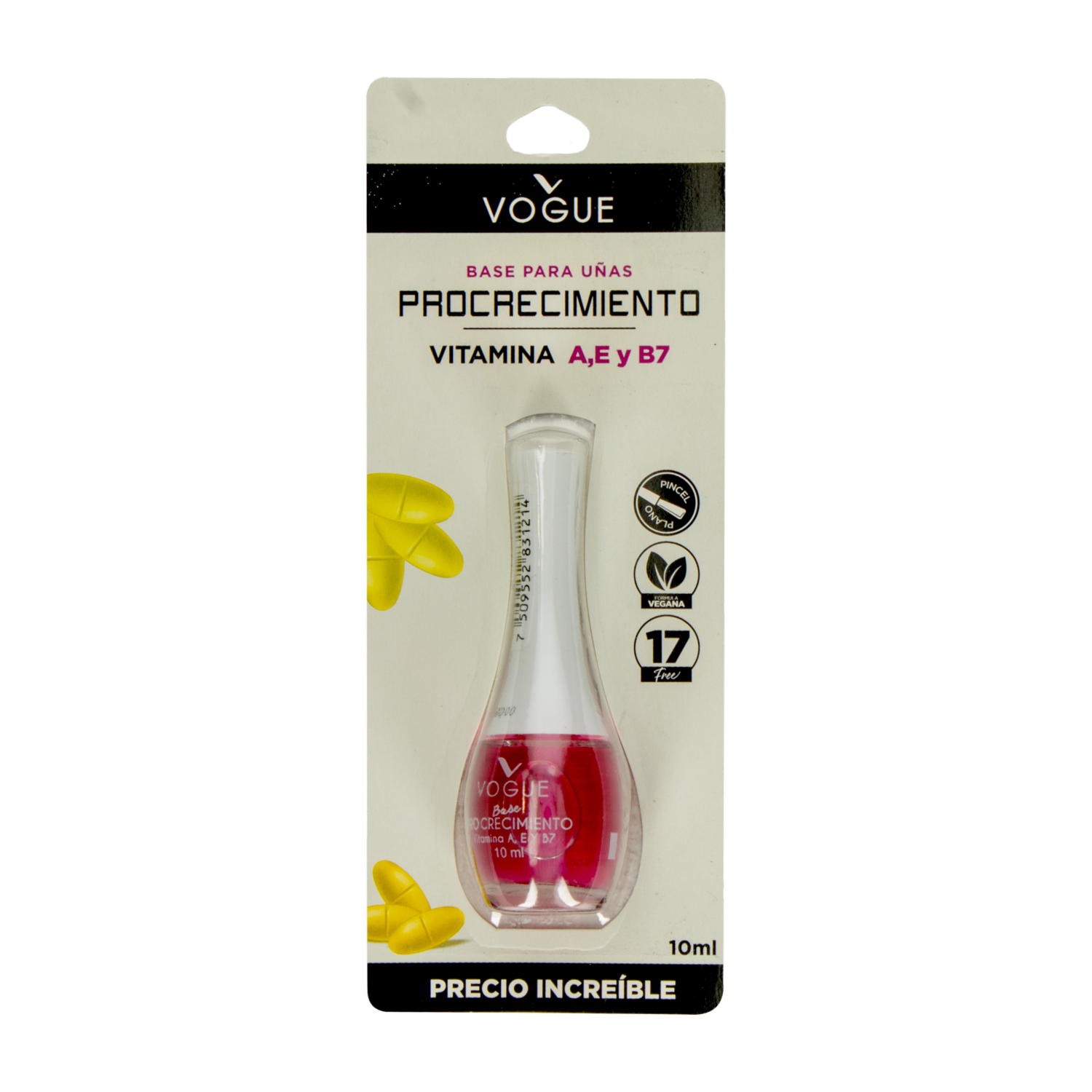 Tratamiento De Uñas Procrecimiento Con Vitamina A, E Y B7 VOGUE 10 Ml