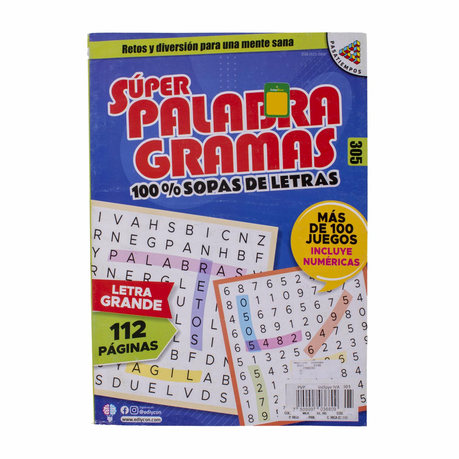 Libro Super Palabragramas EDITORES NACIONALES 112 Páginas