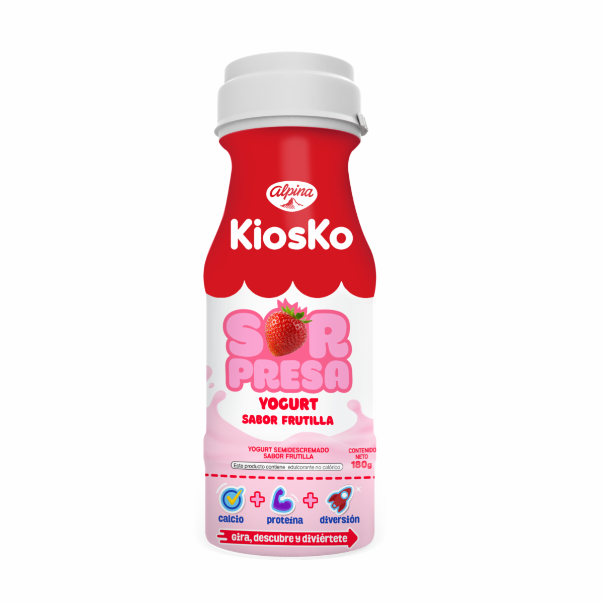 Yogurt Bebible Sabor A Frutilla Premio Dinomochis KIOSKO 180 G