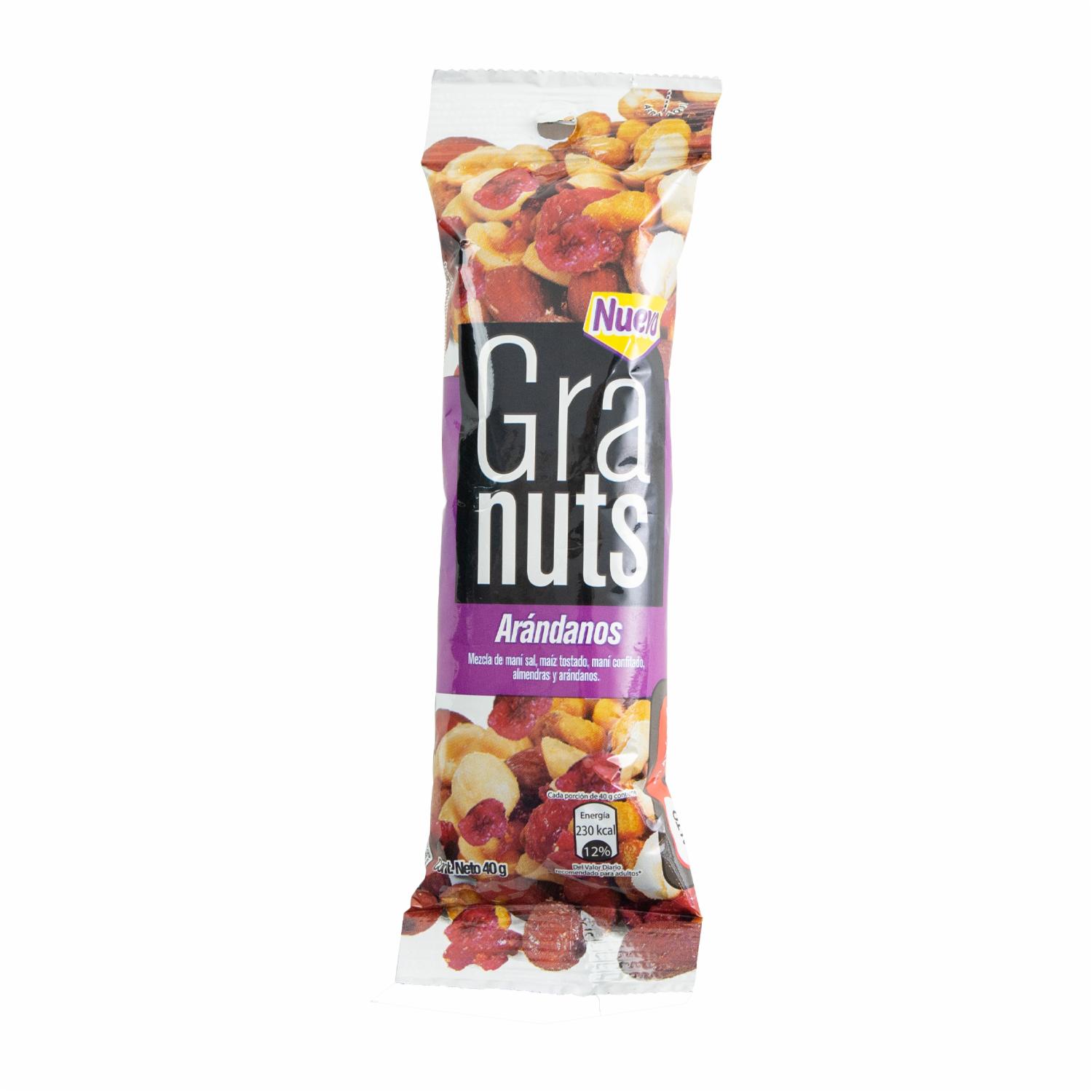 Mix Frutos Secos Arándanos, Maní, Maíz, Y Almendras GRANUTS 40 G