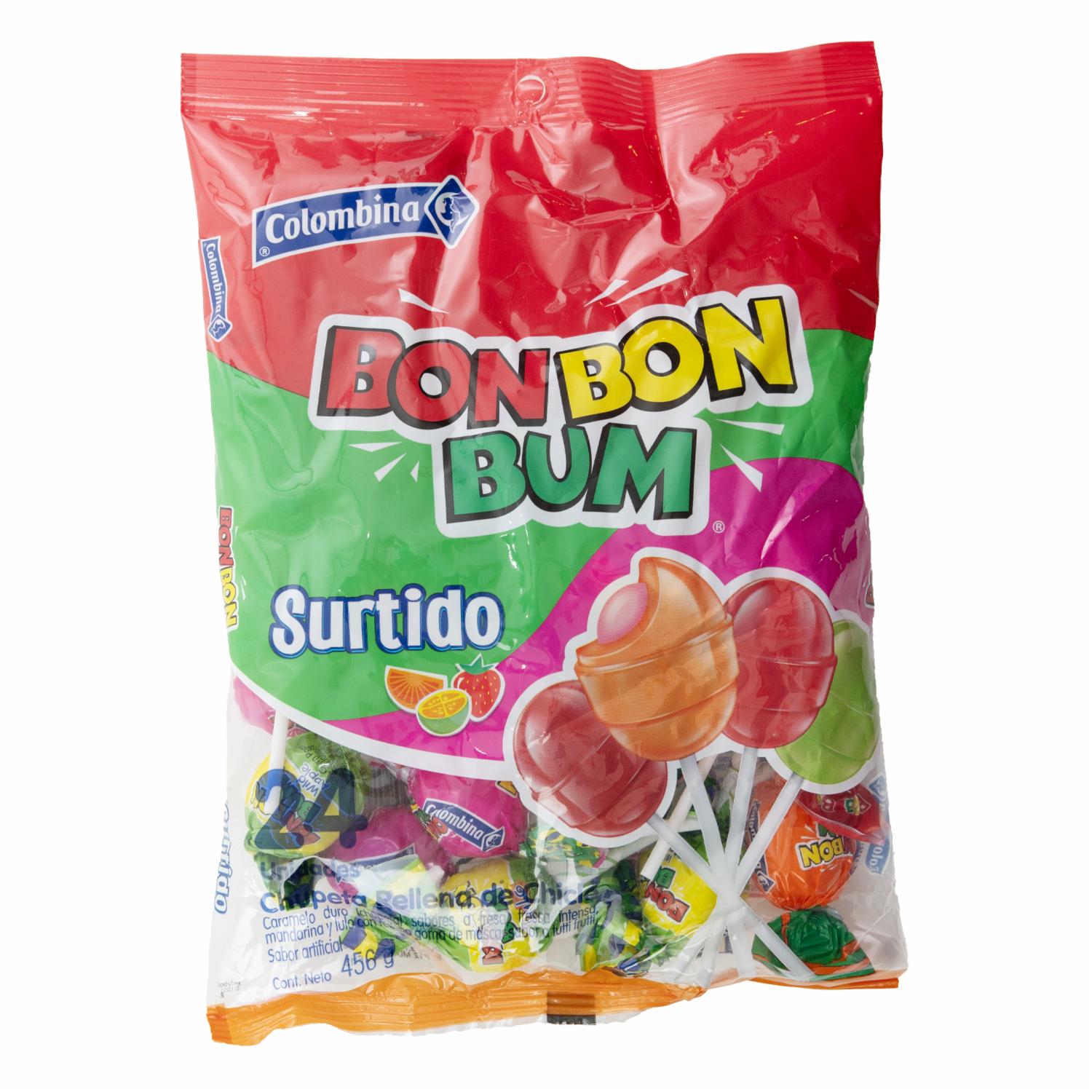 Chupetes Sabores Surtidos BON BON BUM 456 G