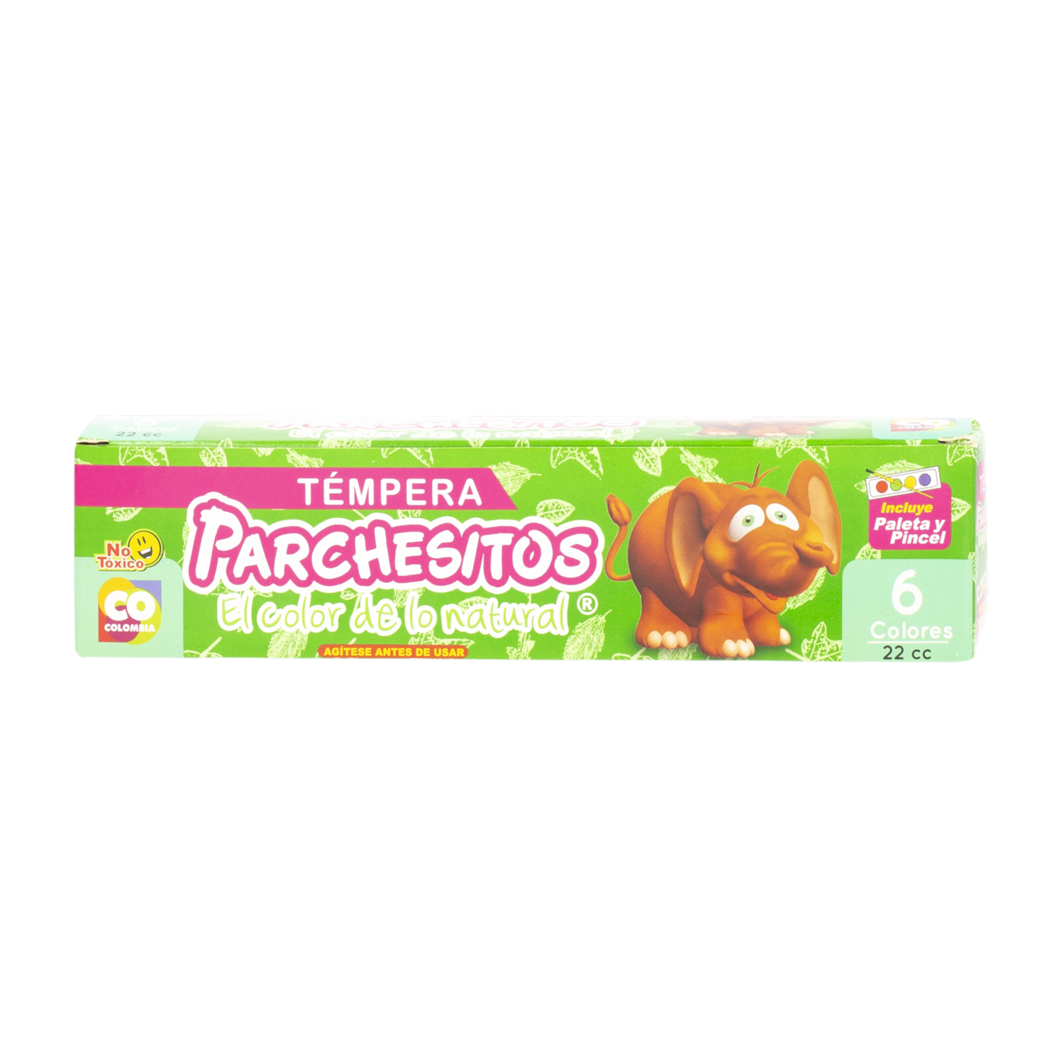 Témperas Parchecitos 6 Colores + Pincel PARCHES 22 Ml