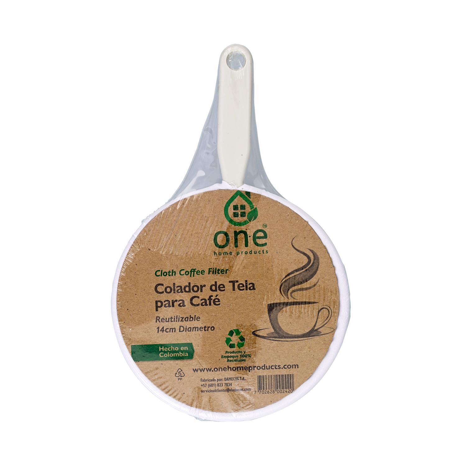 Colador Para  Café De Tela Blanco DAMECOS 14 Cm