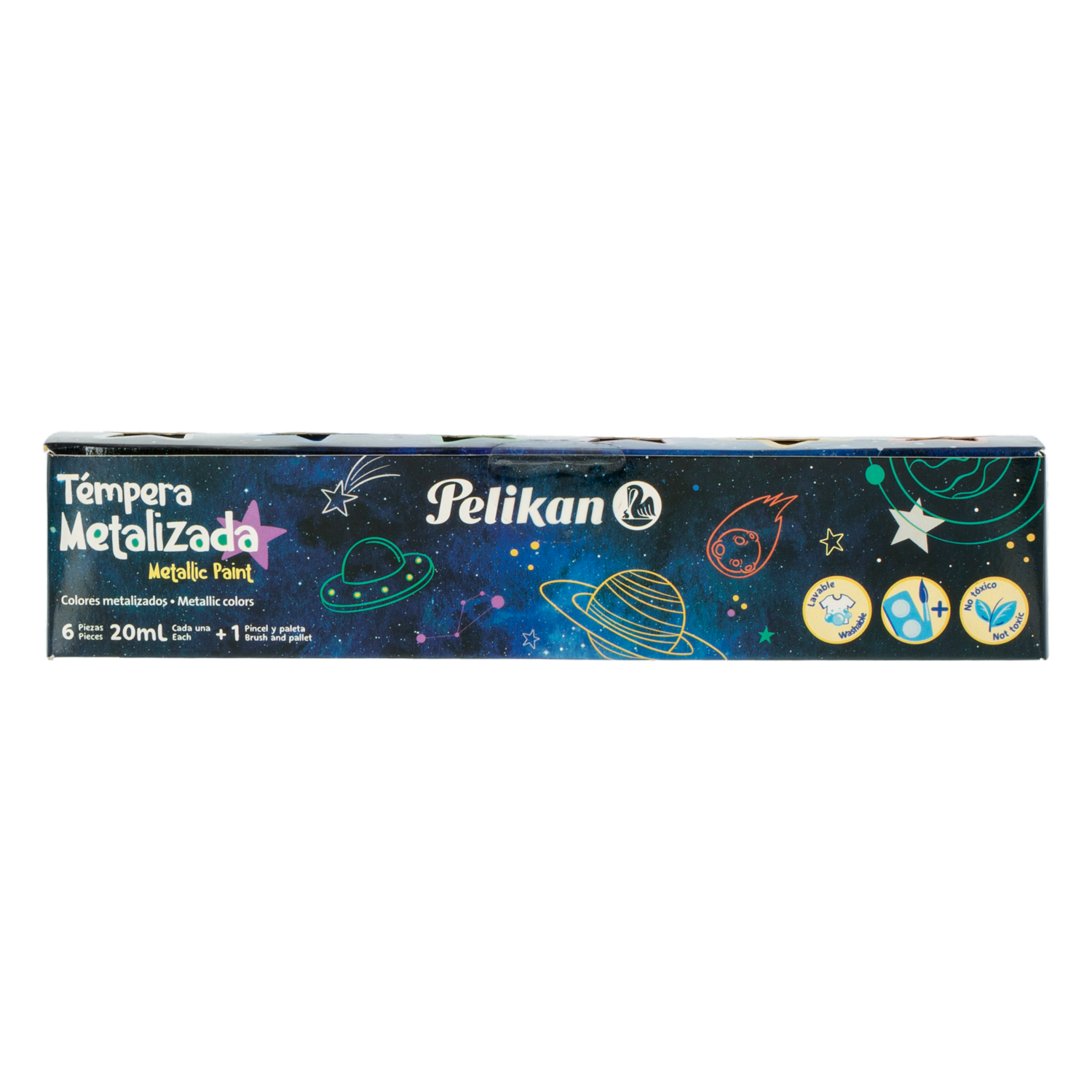 Témperas Metálica Colores Surtido De 20Ml PELIKAN X 6 Uds